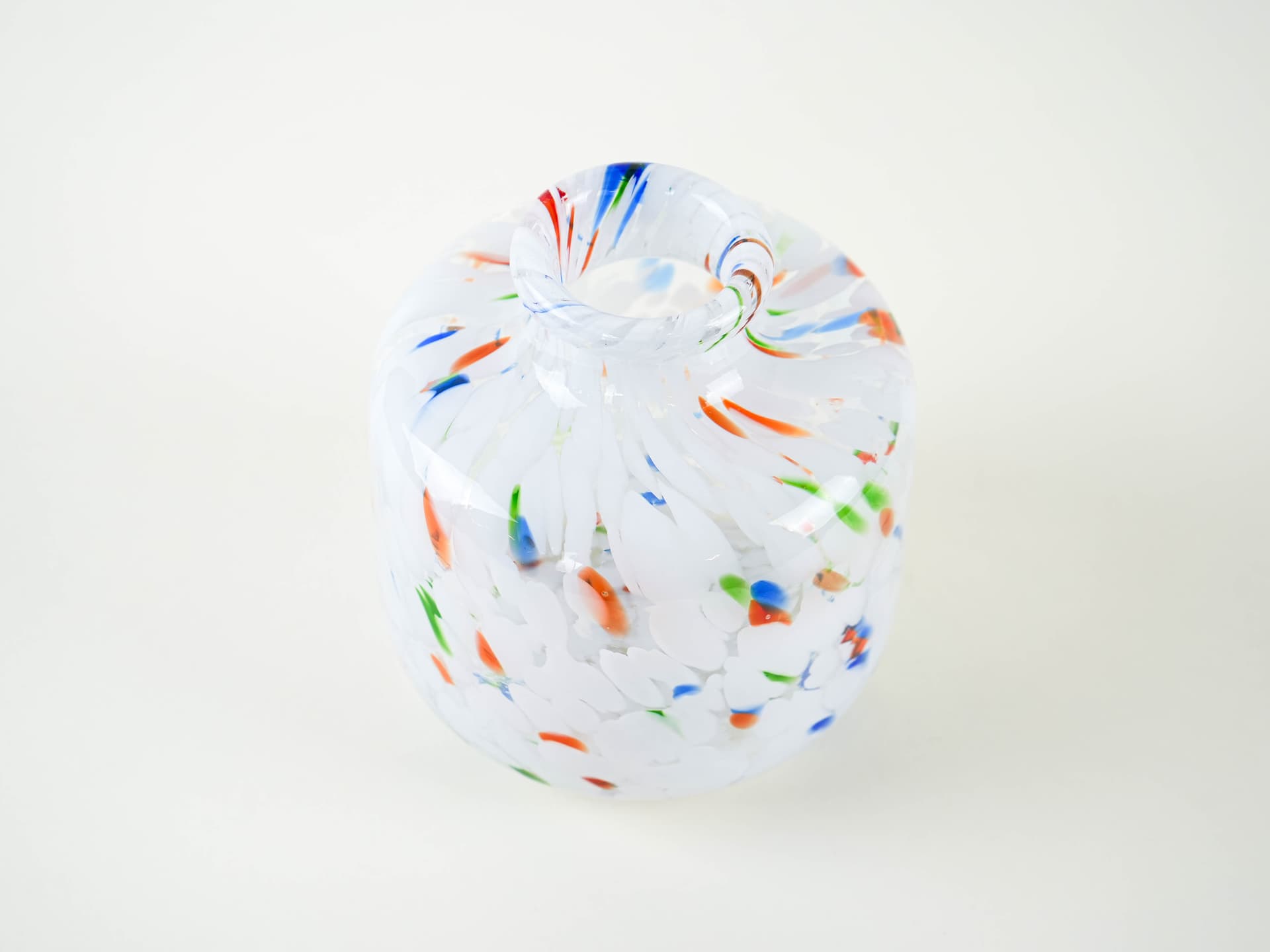 Vase Mosaic, milky white glass, Denmark, 1970s. - 332013