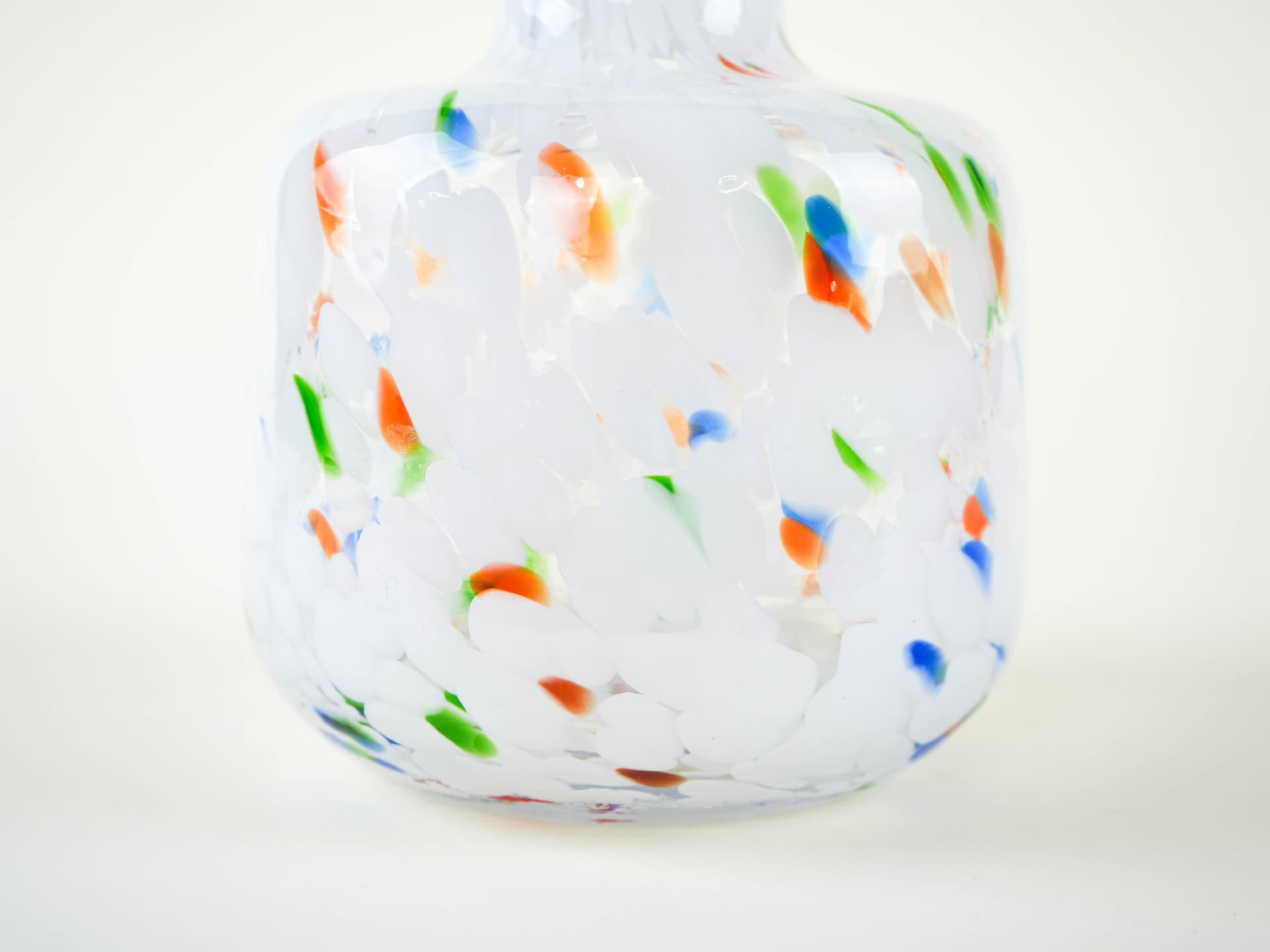 Vase Mosaic, milky white glass, Denmark, 1970s. - 332012