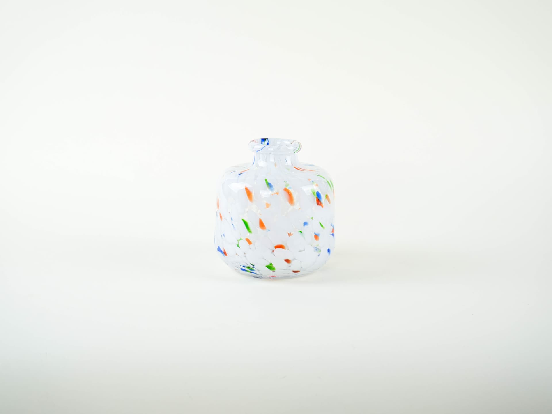 Vase Mosaic, milky white glass, Denmark, 1970s. - 332009