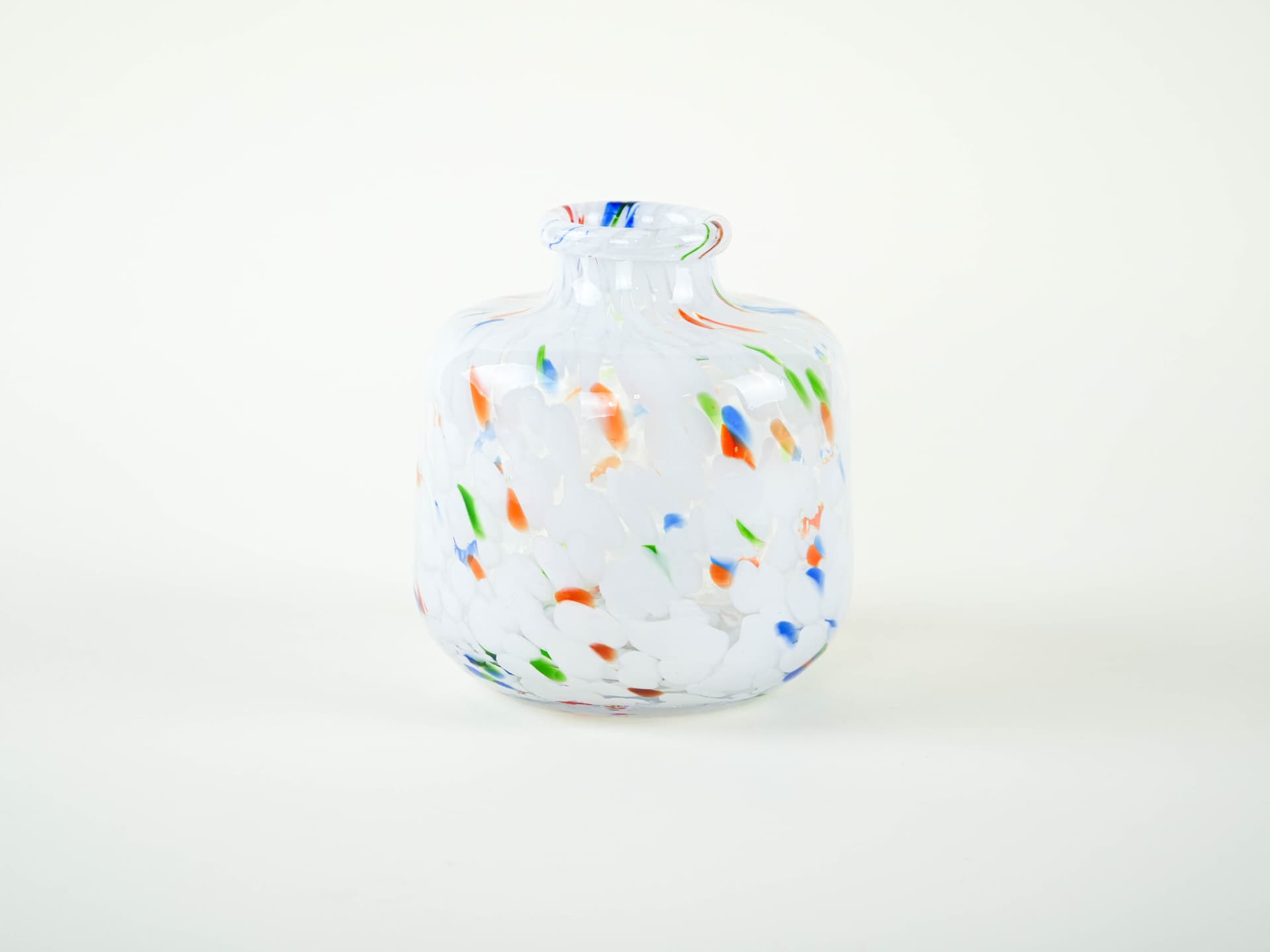 Vase Mosaic, milky white glass, Denmark, 1970s. - 332008