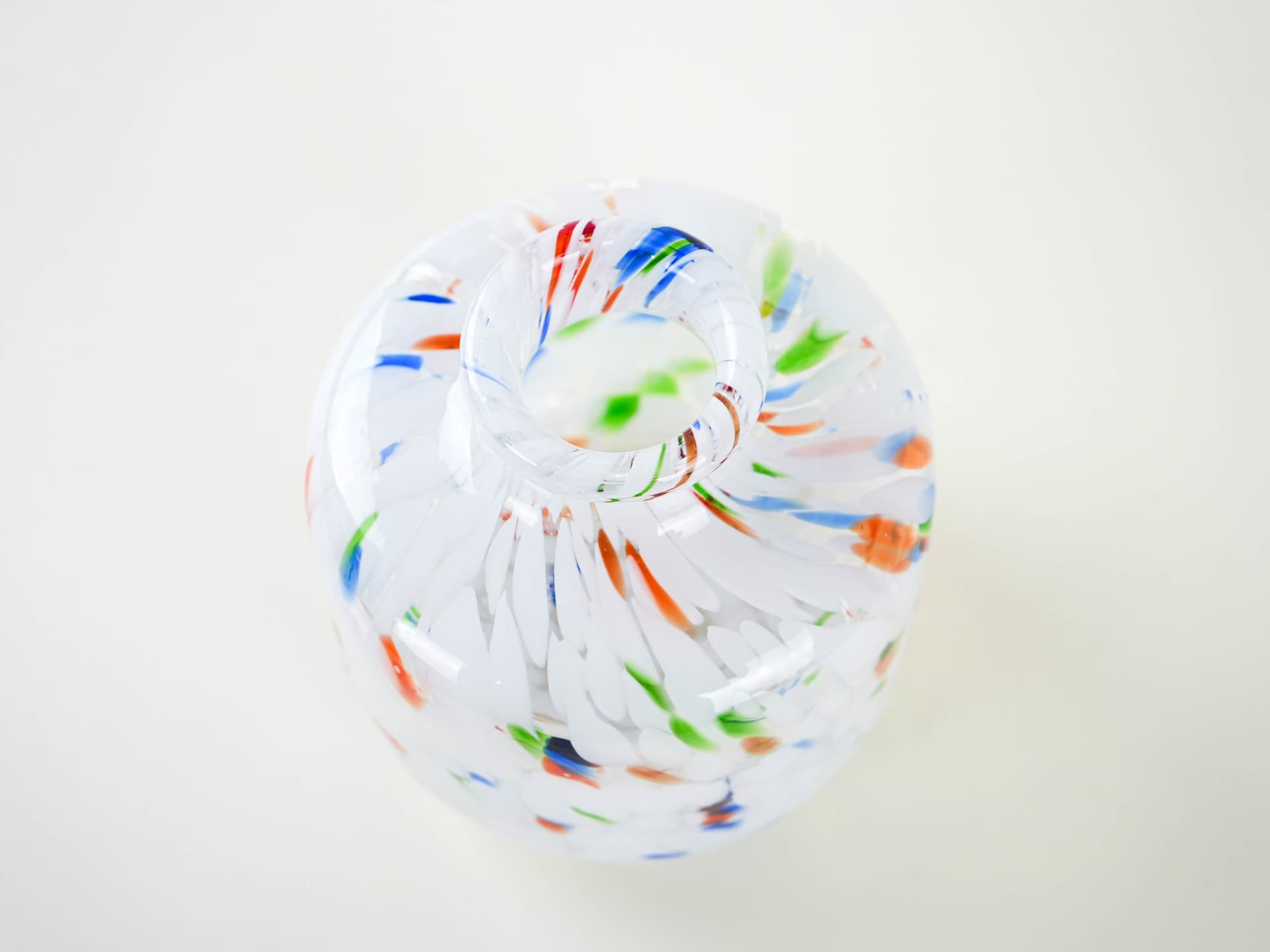 Vase Mosaic, milky white glass, Denmark, 1970s. - 332011