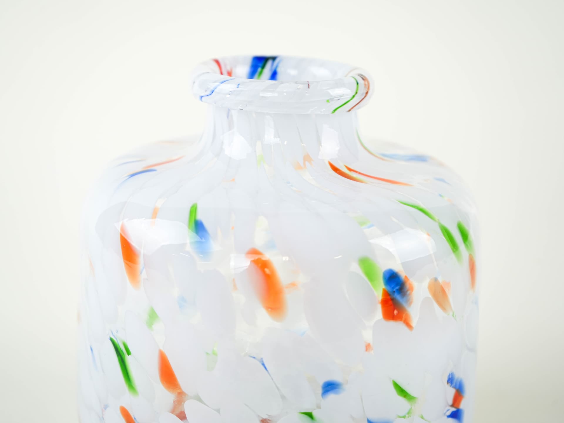 Vase Mosaic, milky white glass, Denmark, 1970s. - 332014