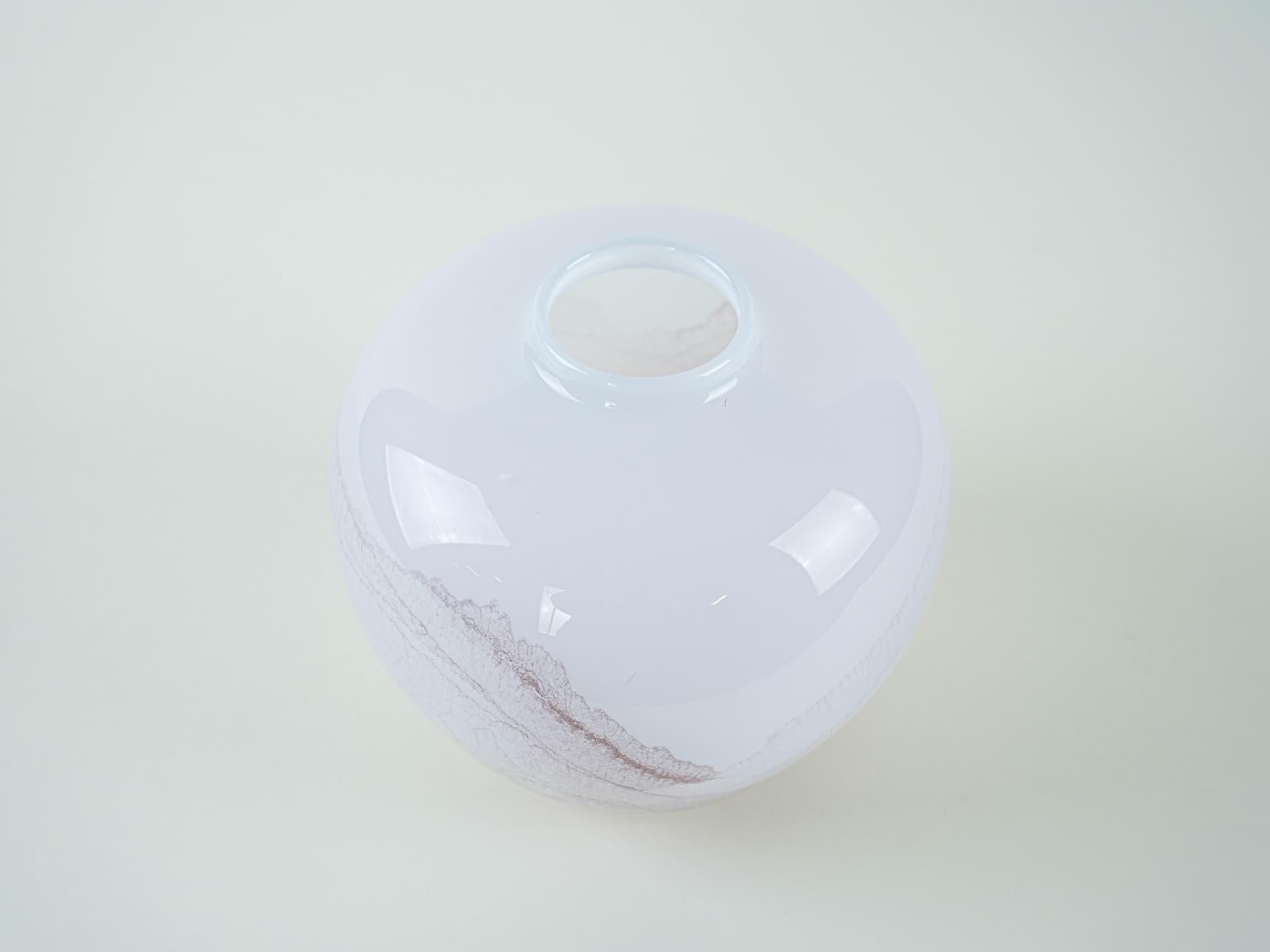 Vase, white brown transparent, glass, Denmark, 1970s. - 332028