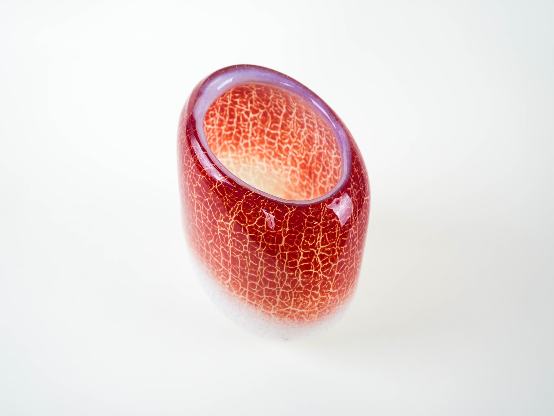 Vase, red-white glass, Holmegaard, Denmark, 1970s. - 332060