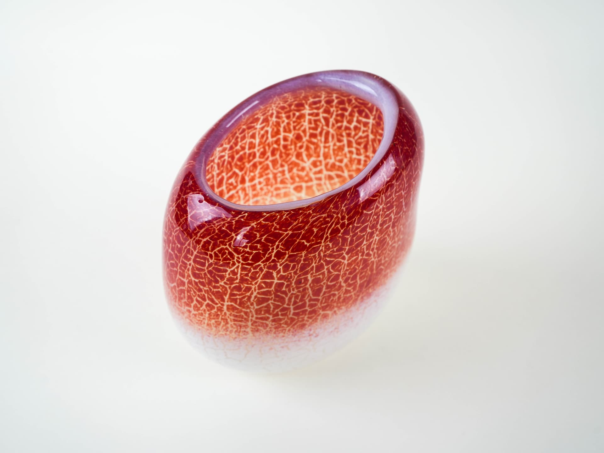 Vase, red-white glass, Holmegaard, Denmark, 1970s. - 332061