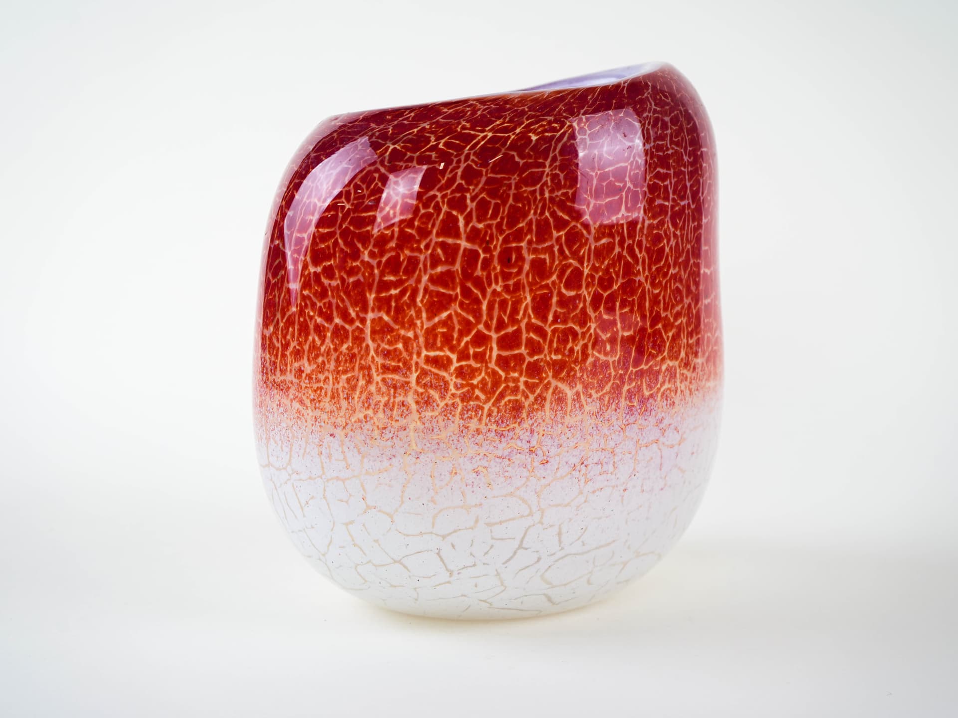Vase, red-white glass, Holmegaard, Denmark, 1970s. - 332062