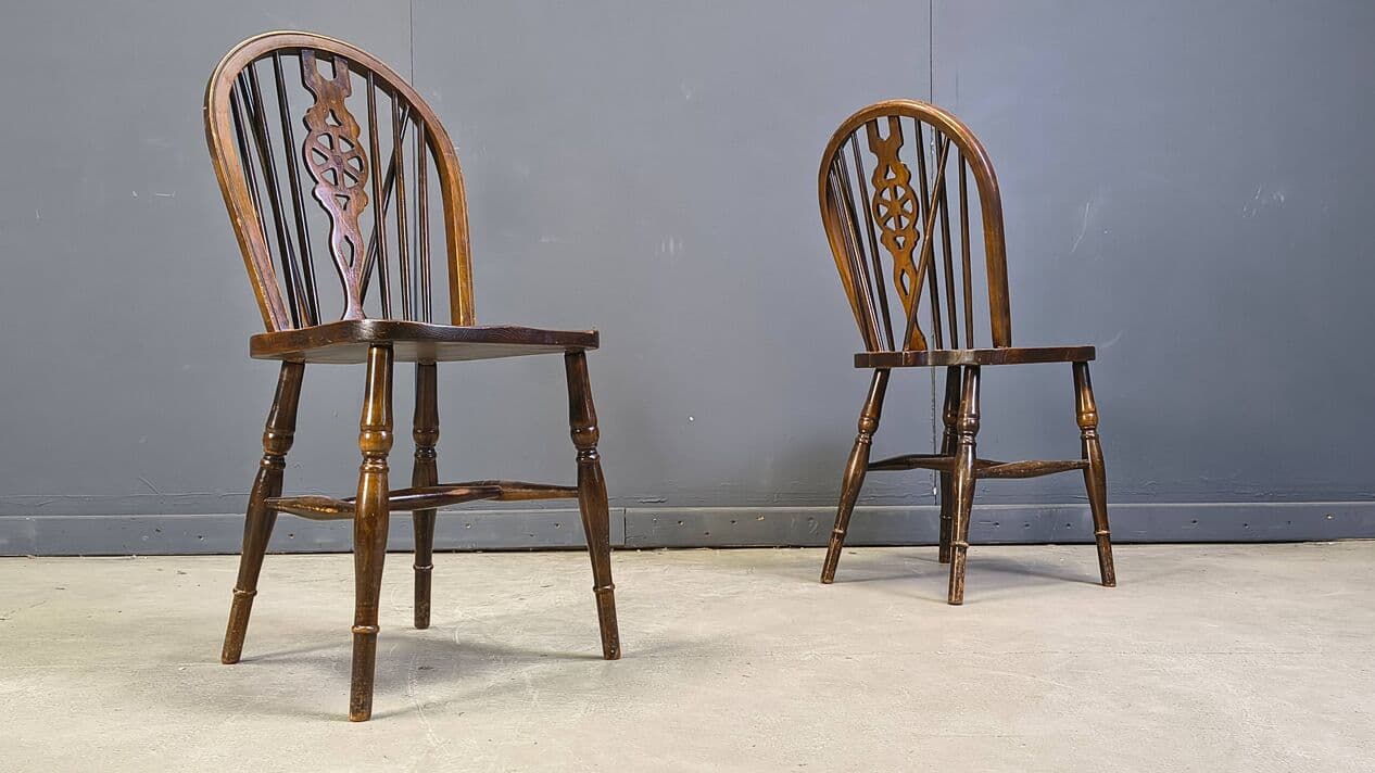Set of five Ercol dining chairs, brown, beech, elm, United Kingdom, 1950s - 332094