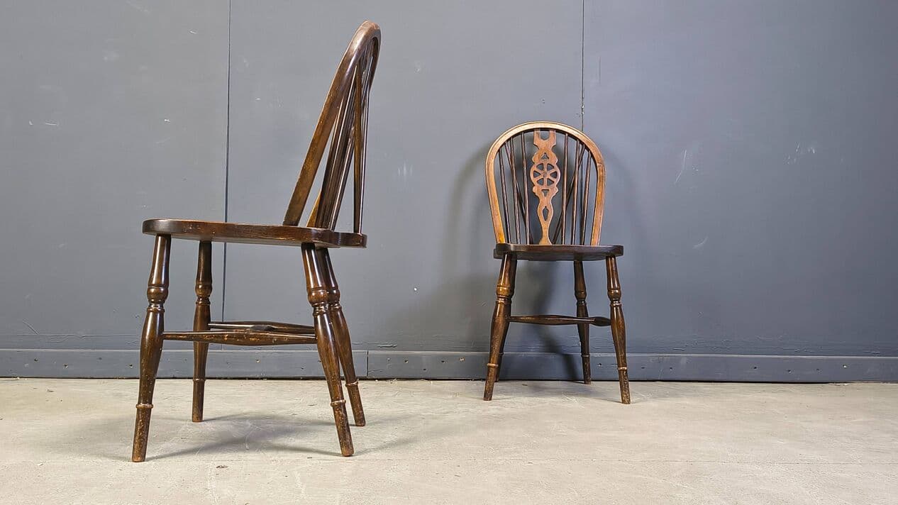 Set of five Ercol dining chairs, brown, beech, elm, United Kingdom, 1950s - 332097
