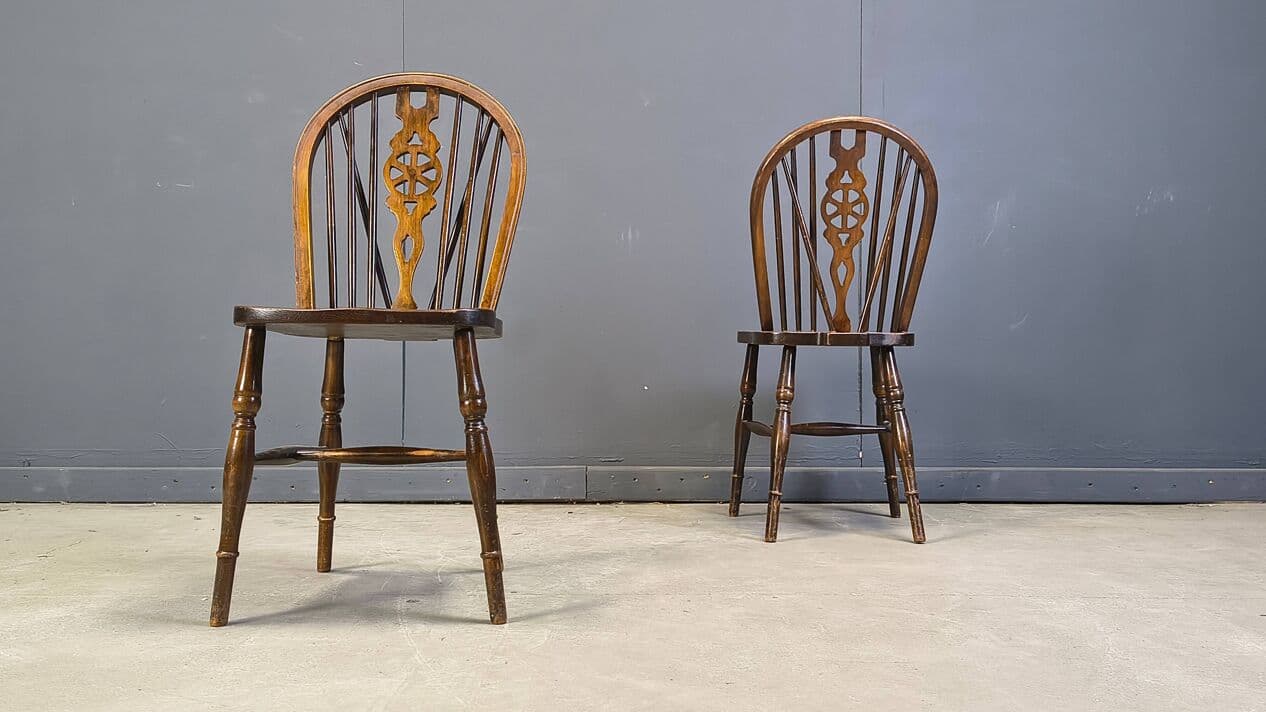 Set of five Ercol dining chairs, brown, beech, elm, United Kingdom, 1950s - 332095