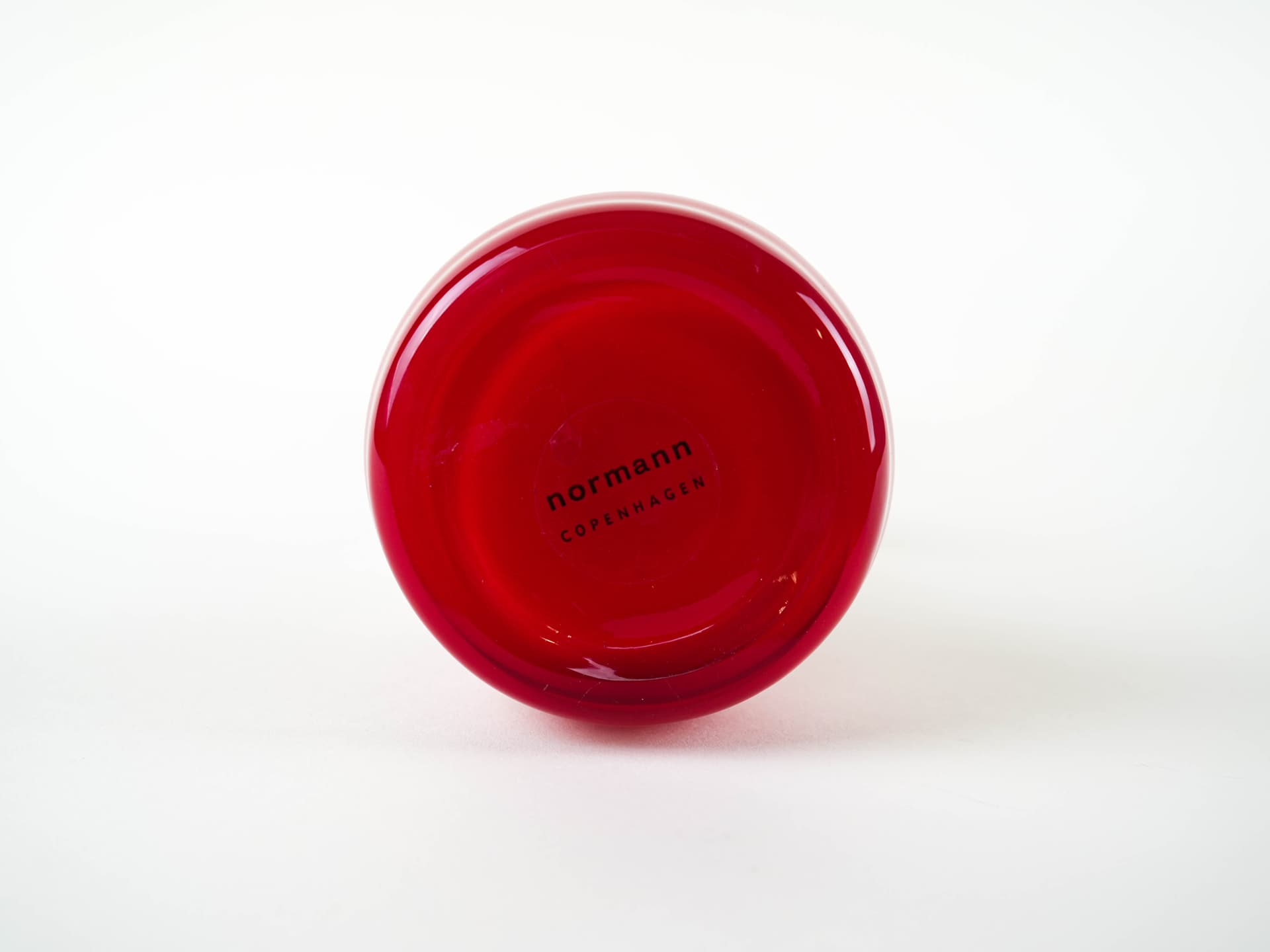 Wazon Swing Vase, szkło czerwony transparentny, proj. B. Bonnesen, Normann Copenhagen, Dania, lata 70. - 332138