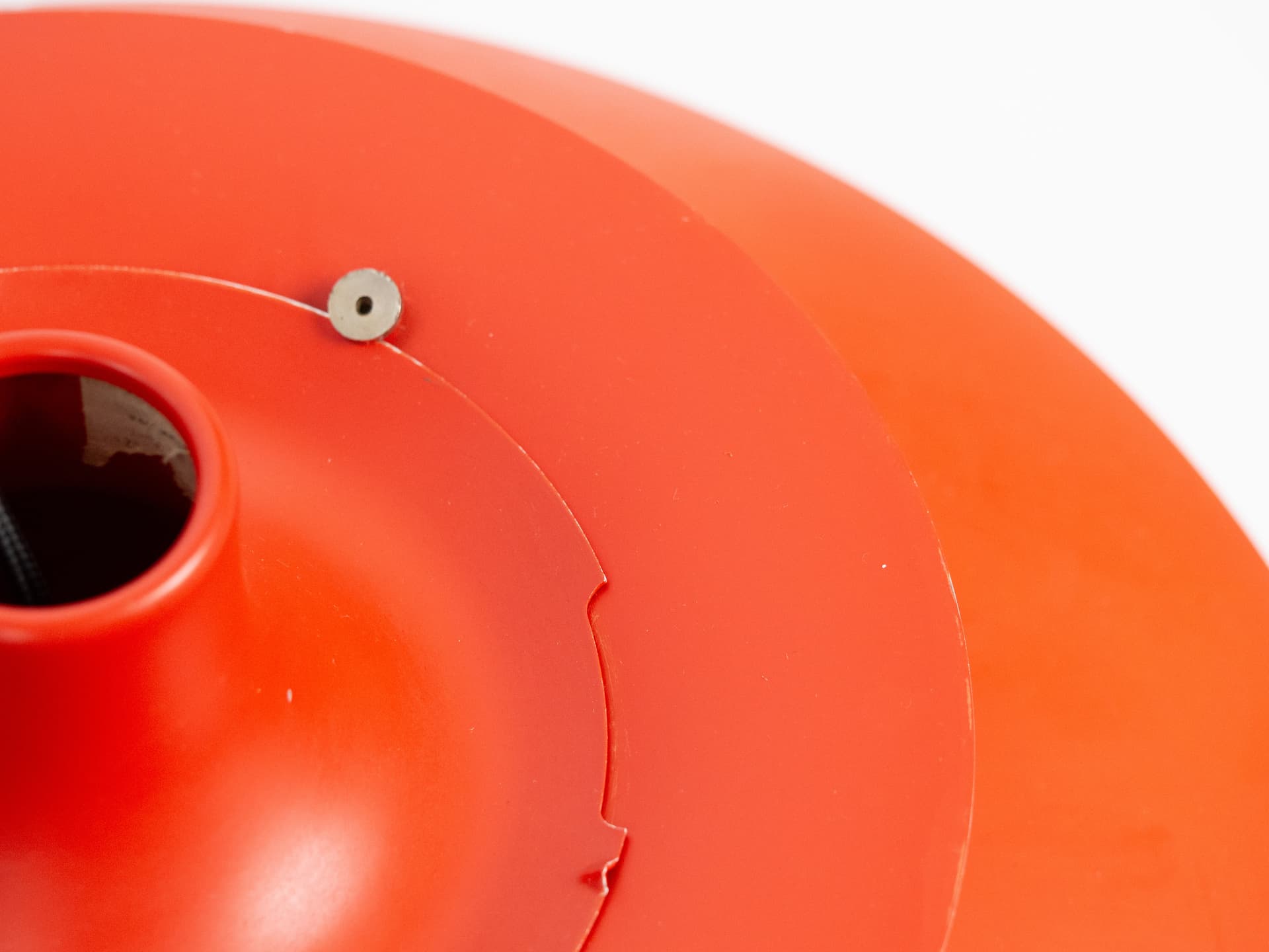 Pendant lamp PH 5, red aluminium, by P. Henningsen, Louis Poulsen, Denmark, 1960s. - 332289