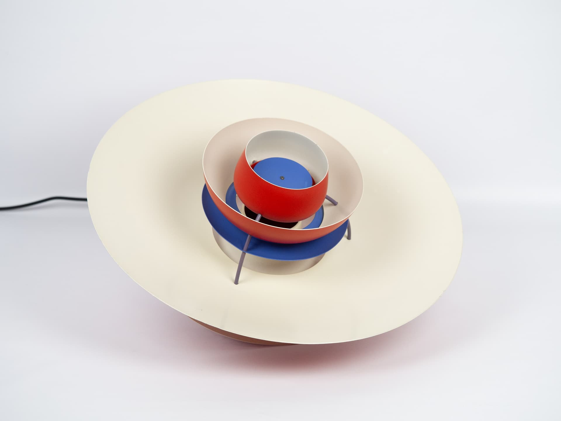Pendant lamp PH 5, red aluminium, by P. Henningsen, Louis Poulsen, Denmark, 1960s. - 332282