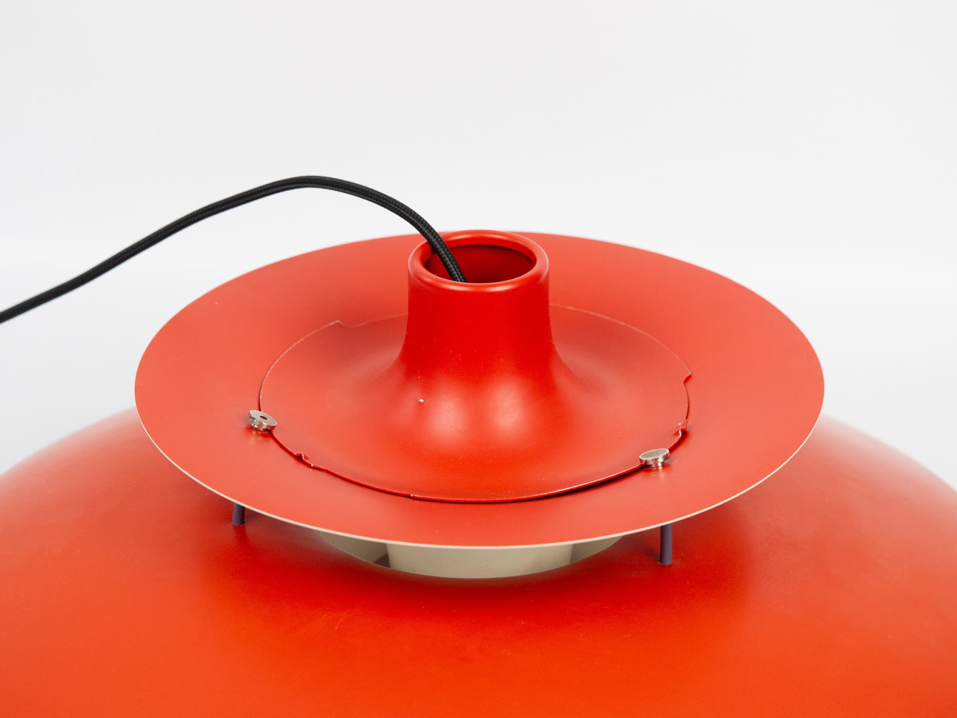 Pendant lamp PH 5, red aluminium, by P. Henningsen, Louis Poulsen, Denmark, 1960s. - 332281