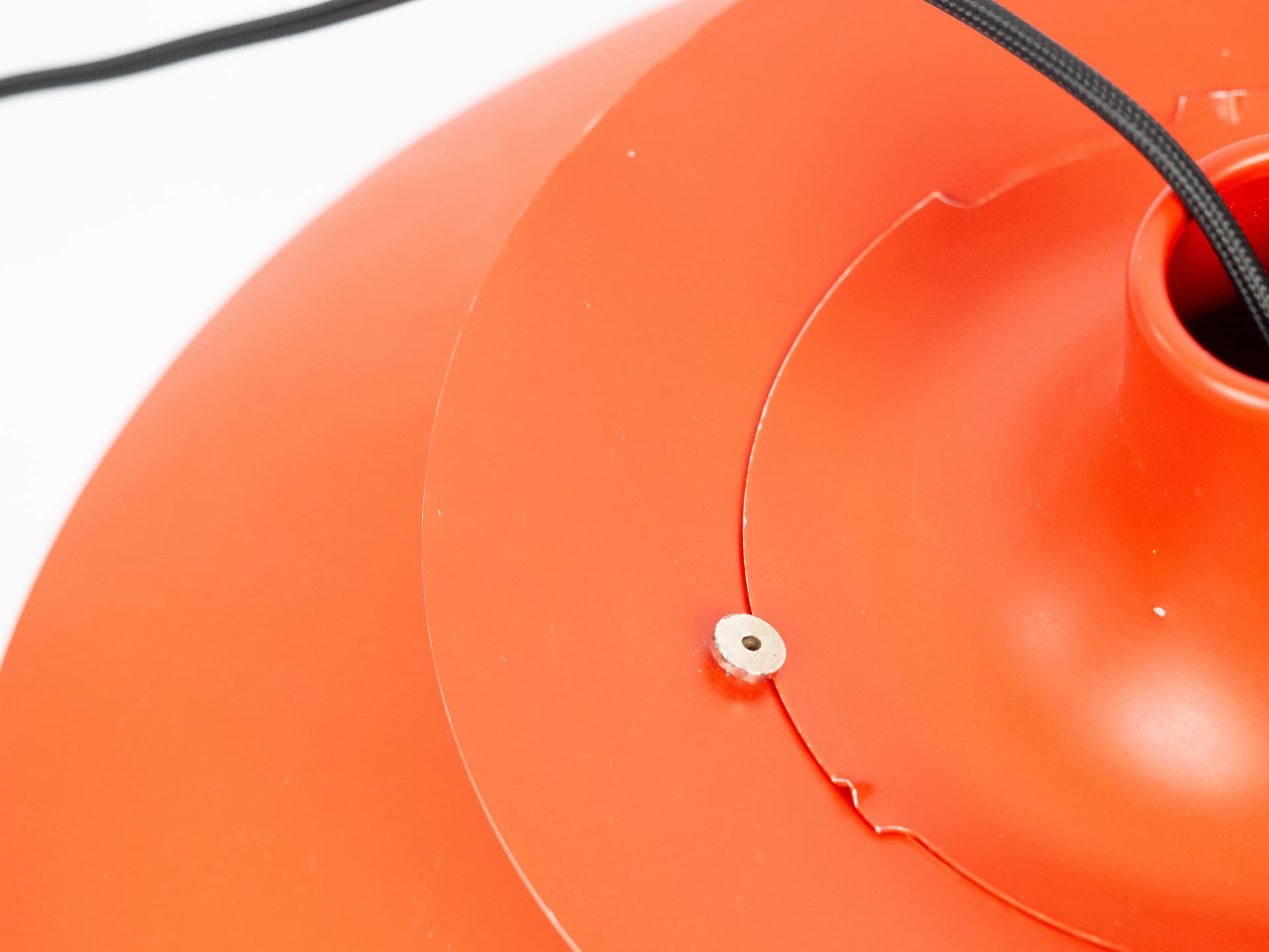 Pendant lamp PH 5, red aluminium, by P. Henningsen, Louis Poulsen, Denmark, 1960s. - 332286