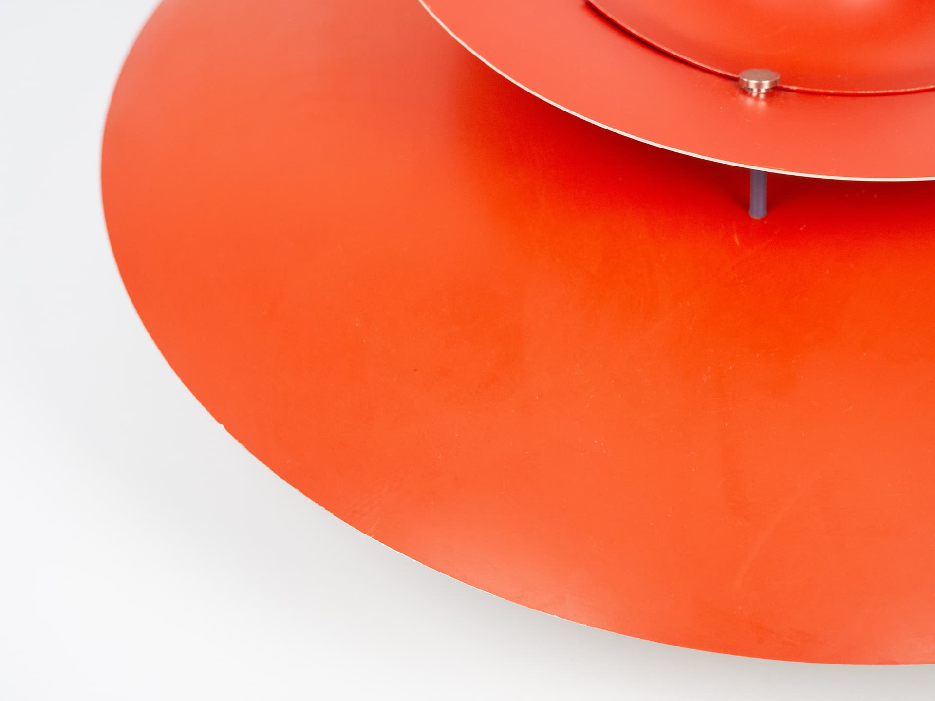 Pendant lamp PH 5, red aluminium, by P. Henningsen, Louis Poulsen, Denmark, 1960s. - 332287