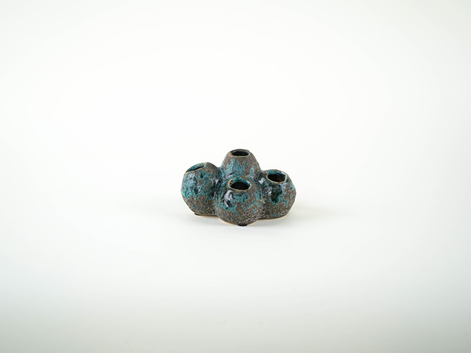 Wazon flower frog, wielokolorowy, ceramika, Dania, lata 60. - 332303
