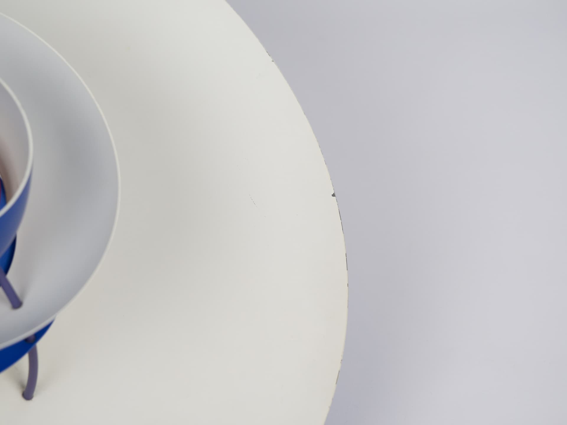 Pendant Lamp PH 5, blue and white aluminum, by P. Henningsen, Louis Poulsen, Denmark, 1980s. - 332345
