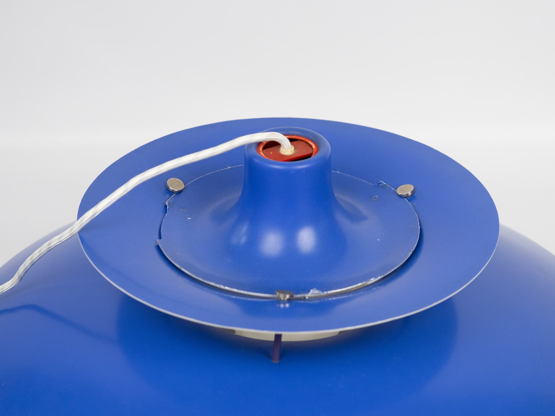 Pendant Lamp PH 5, blue and white aluminum, by P. Henningsen, Louis Poulsen, Denmark, 1980s. - 332341