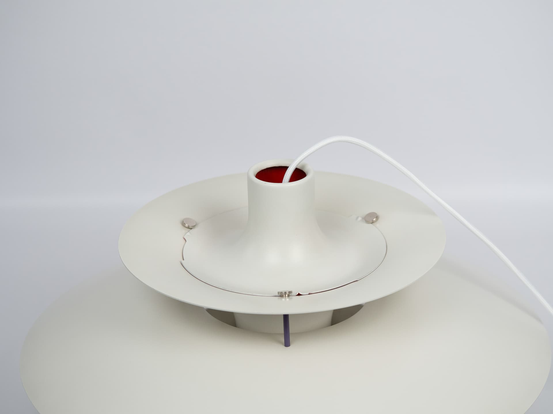 Pendant lamp PH 5, white, metal, by P. Henningsen, Louis Poulsen, Denmark, 1980s. - 332367