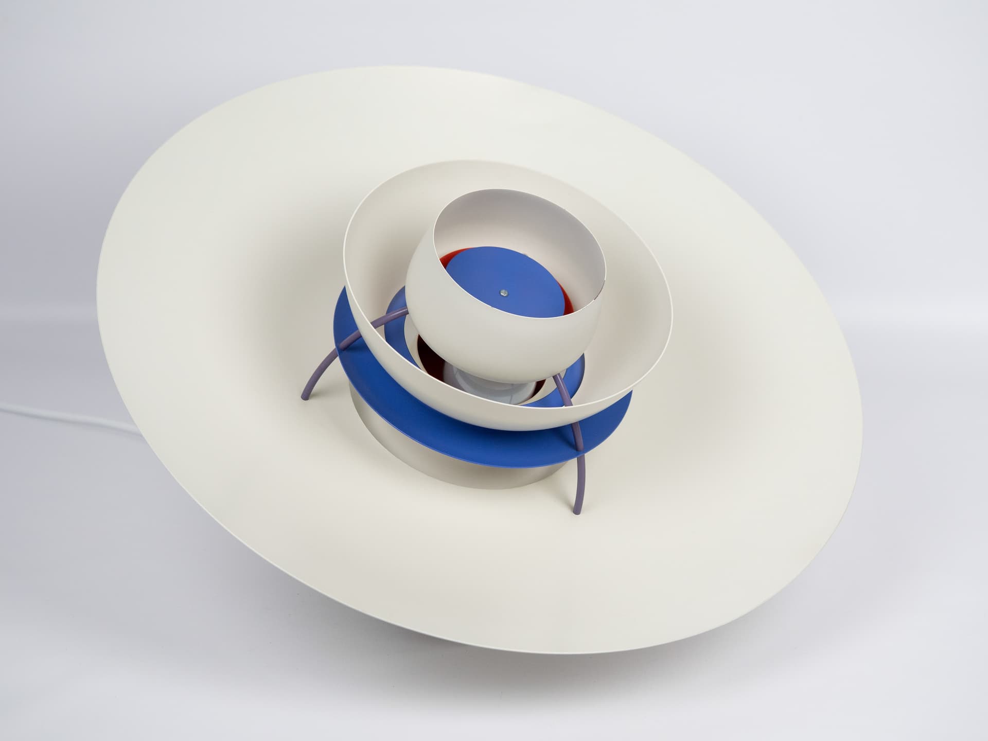 Pendant lamp PH 5, white, metal, by P. Henningsen, Louis Poulsen, Denmark, 1980s. - 332370
