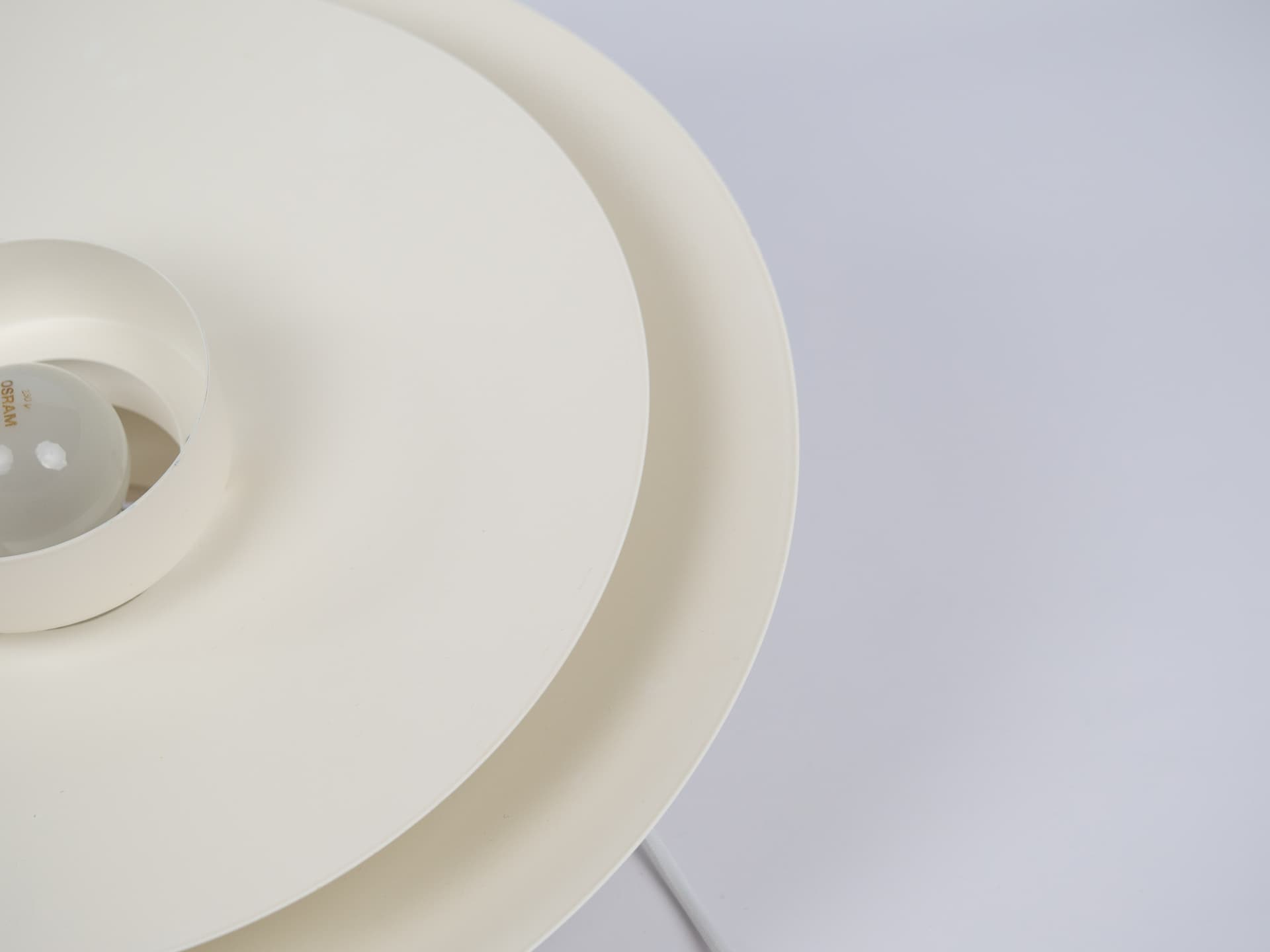 Pendant lamp, white beige brown, aluminum, by K. Wiborg, Jeka, Denmark, 1980s. - 332434