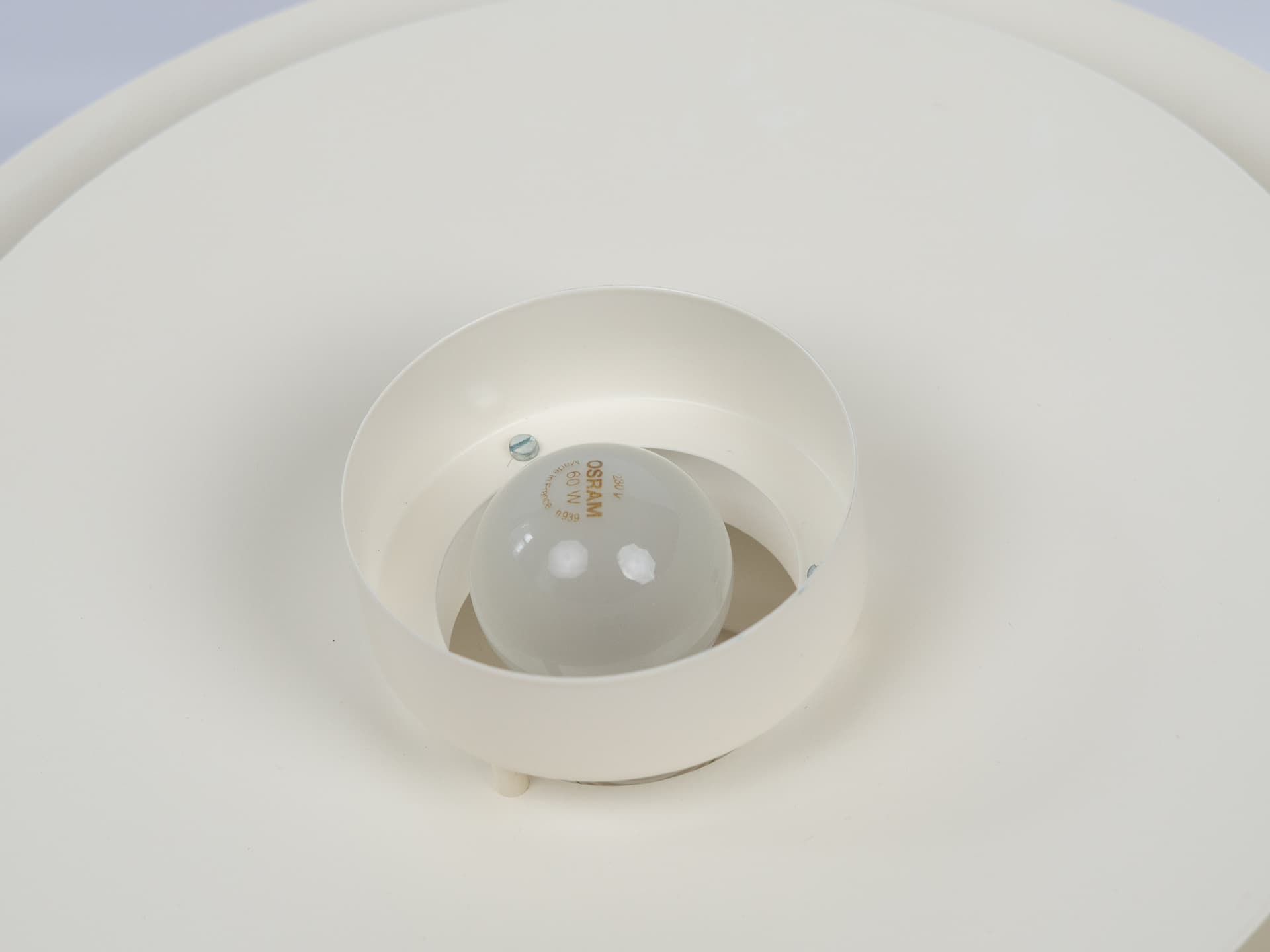 Pendant lamp, white beige brown, aluminum, by K. Wiborg, Jeka, Denmark, 1980s. - 332431