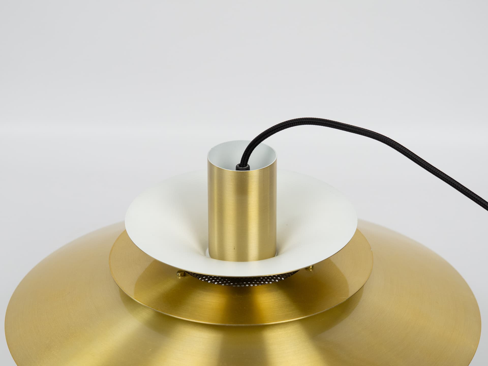 Pendant Lamp Verona, gold aluminium, by K. Wiborg, Jeka, Denmark, 1980s. - 332450