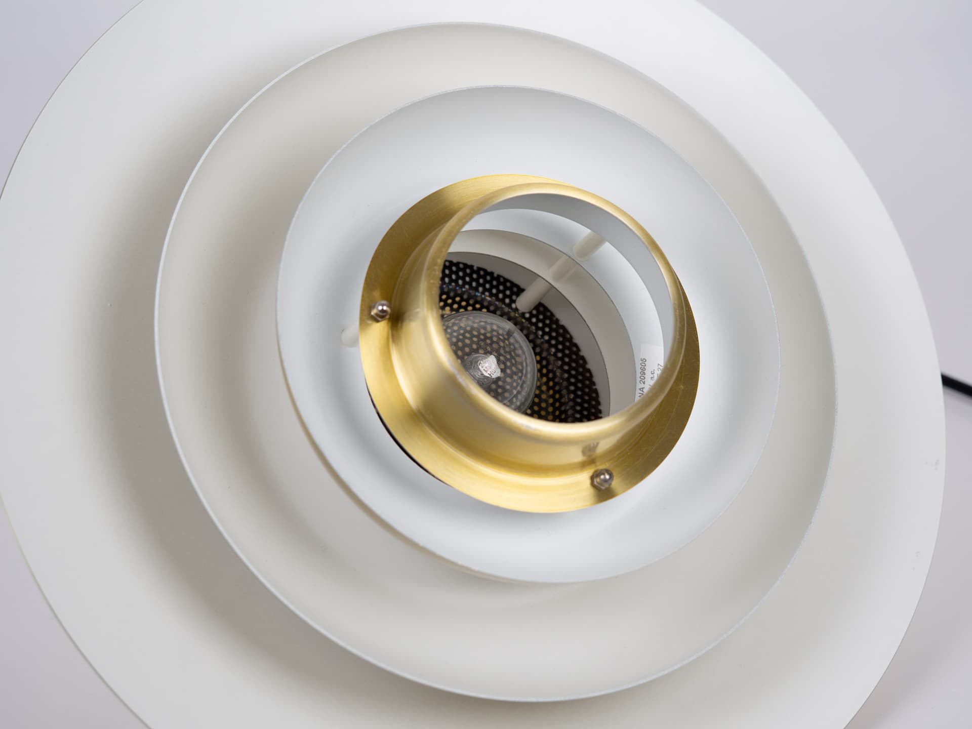 Pendant Lamp Verona, gold aluminium, by K. Wiborg, Jeka, Denmark, 1980s. - 332458
