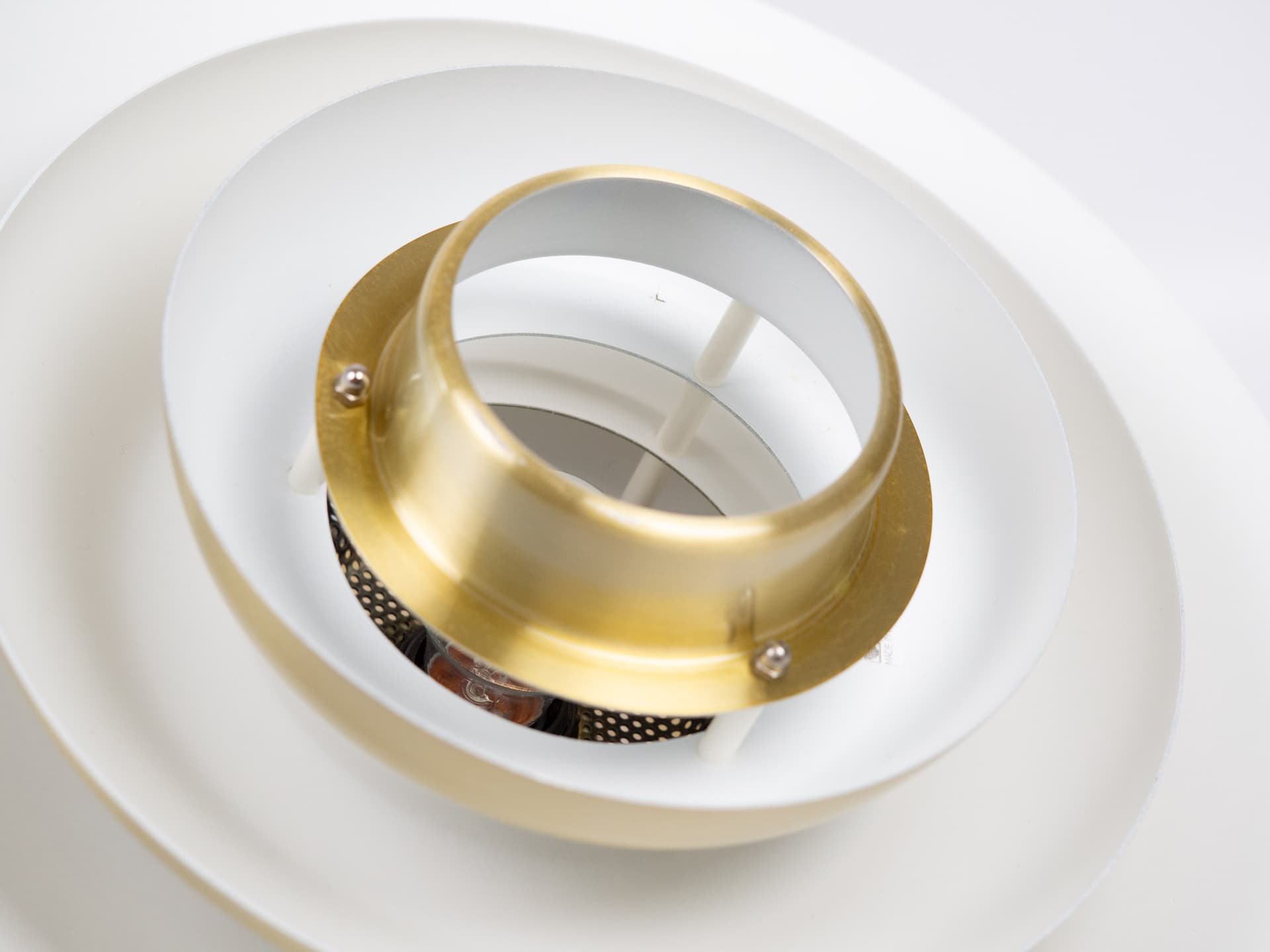 Pendant Lamp Verona, gold aluminium, by K. Wiborg, Jeka, Denmark, 1980s. - 332455