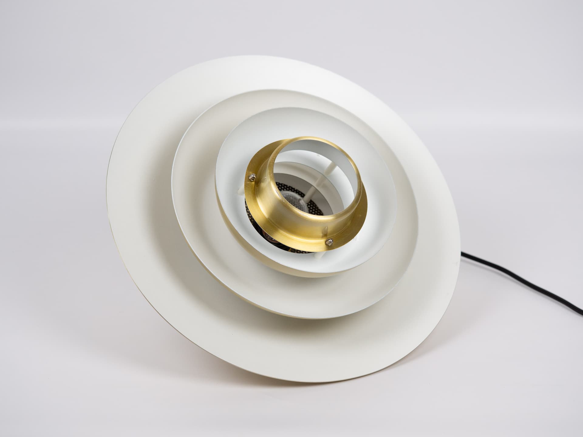 Pendant Lamp Verona, gold aluminium, by K. Wiborg, Jeka, Denmark, 1980s. - 332454