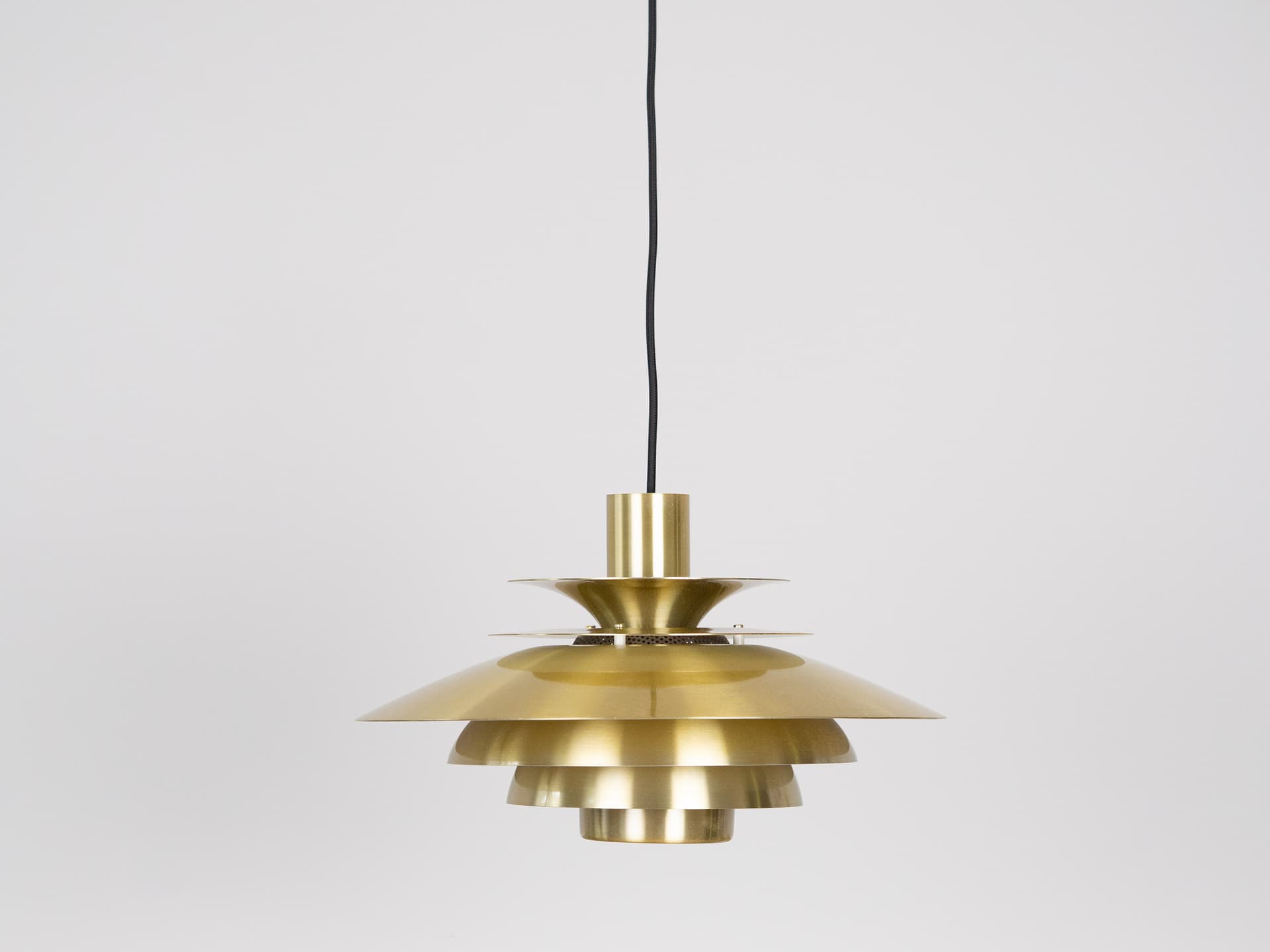 Pendant Lamp Verona, gold aluminium, by K. Wiborg, Jeka, Denmark, 1980s. - 332448