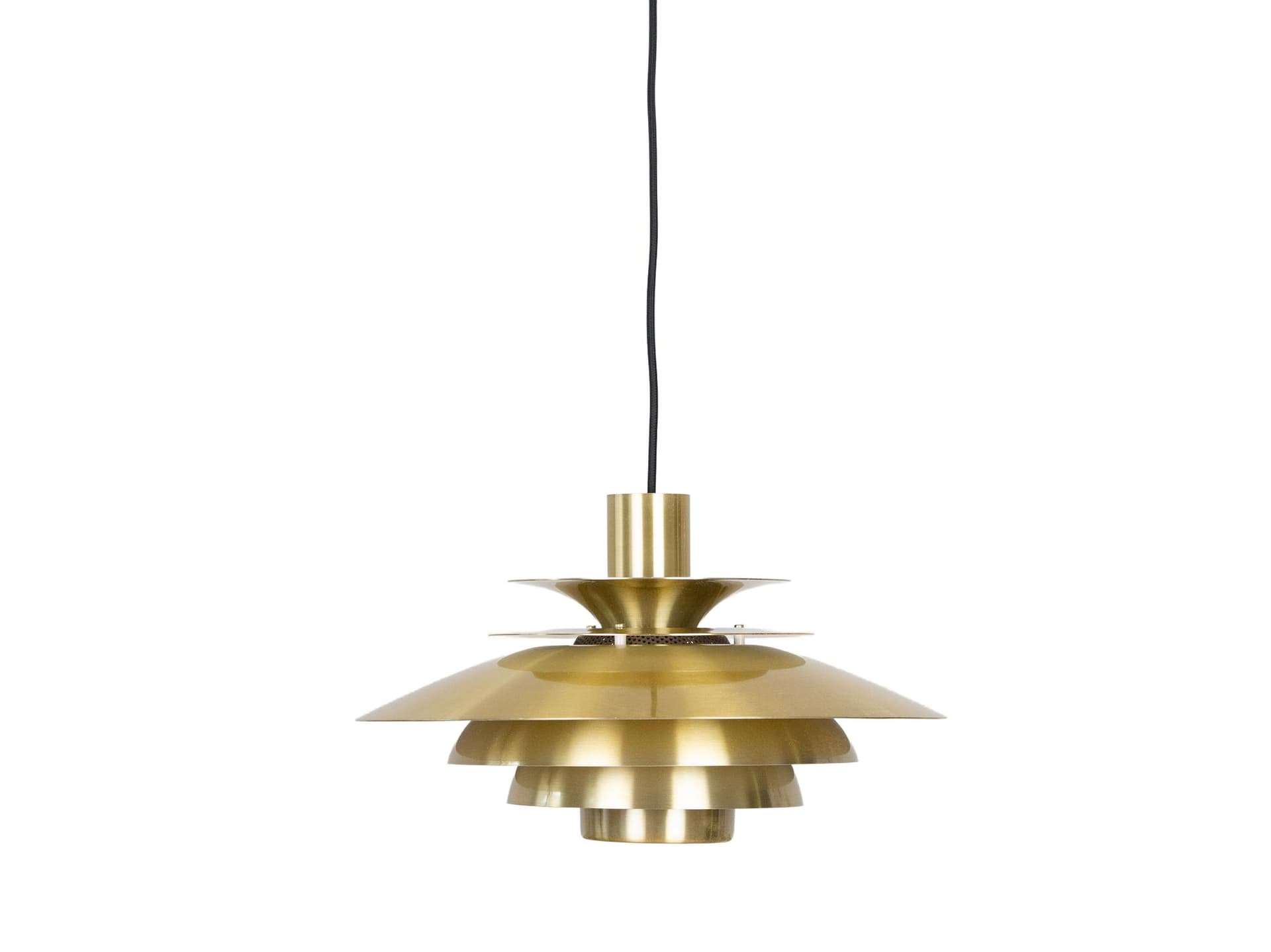 Pendant Lamp Verona, gold aluminium, by K. Wiborg, Jeka, Denmark, 1980s.