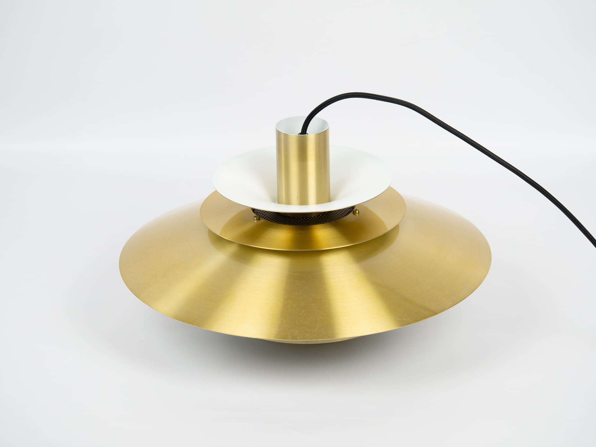 Pendant Lamp Verona, gold aluminium, by K. Wiborg, Jeka, Denmark, 1980s. - 332453