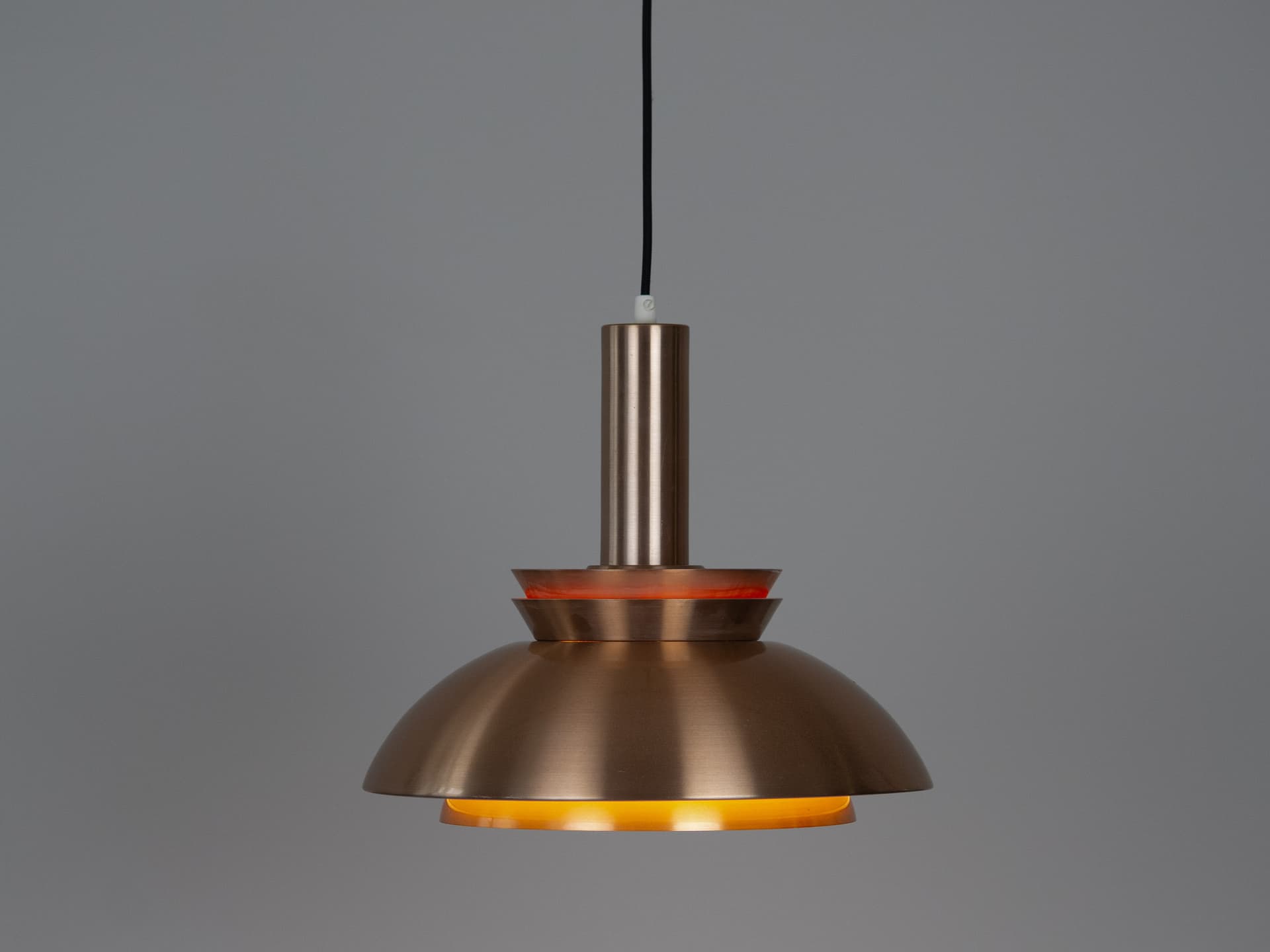 Pendant lamp, gold white, aluminum copper, by B. Nordsted, Denmark, 1970s. - 332527
