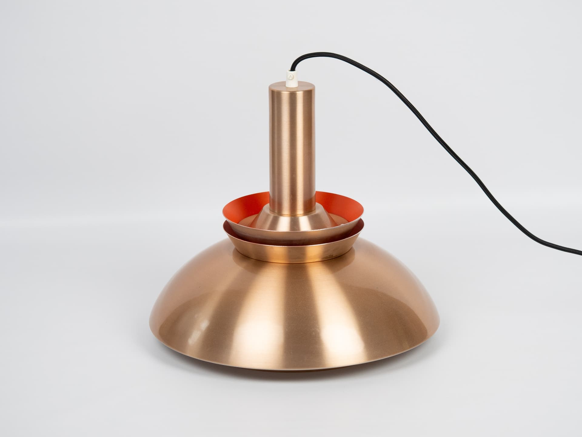 Pendant lamp, gold white, aluminum copper, by B. Nordsted, Denmark, 1970s. - 332526