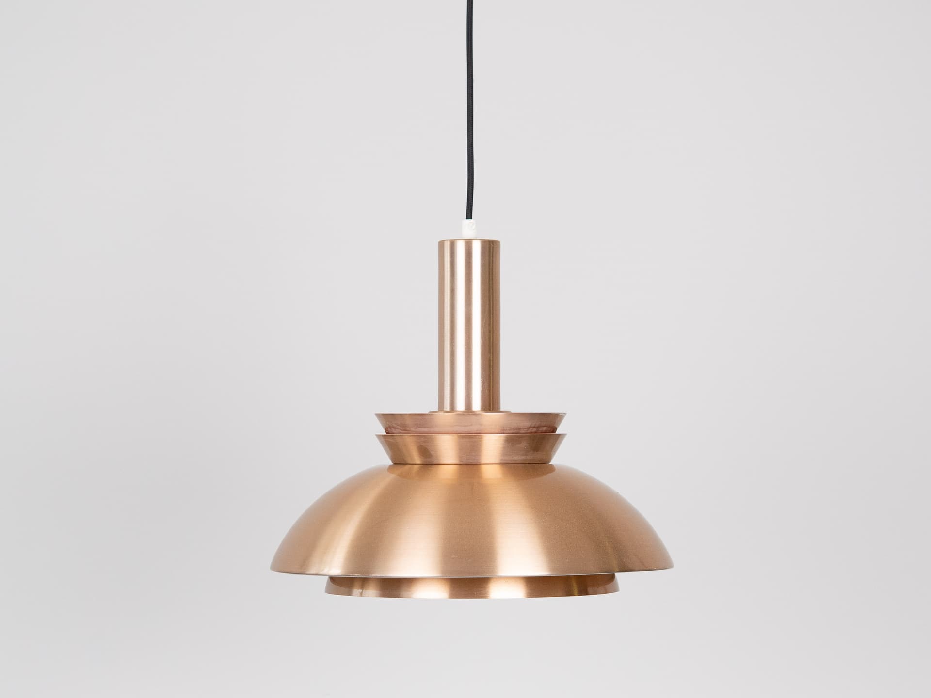 Pendant lamp, gold white, aluminum copper, by B. Nordsted, Denmark, 1970s. - 332524