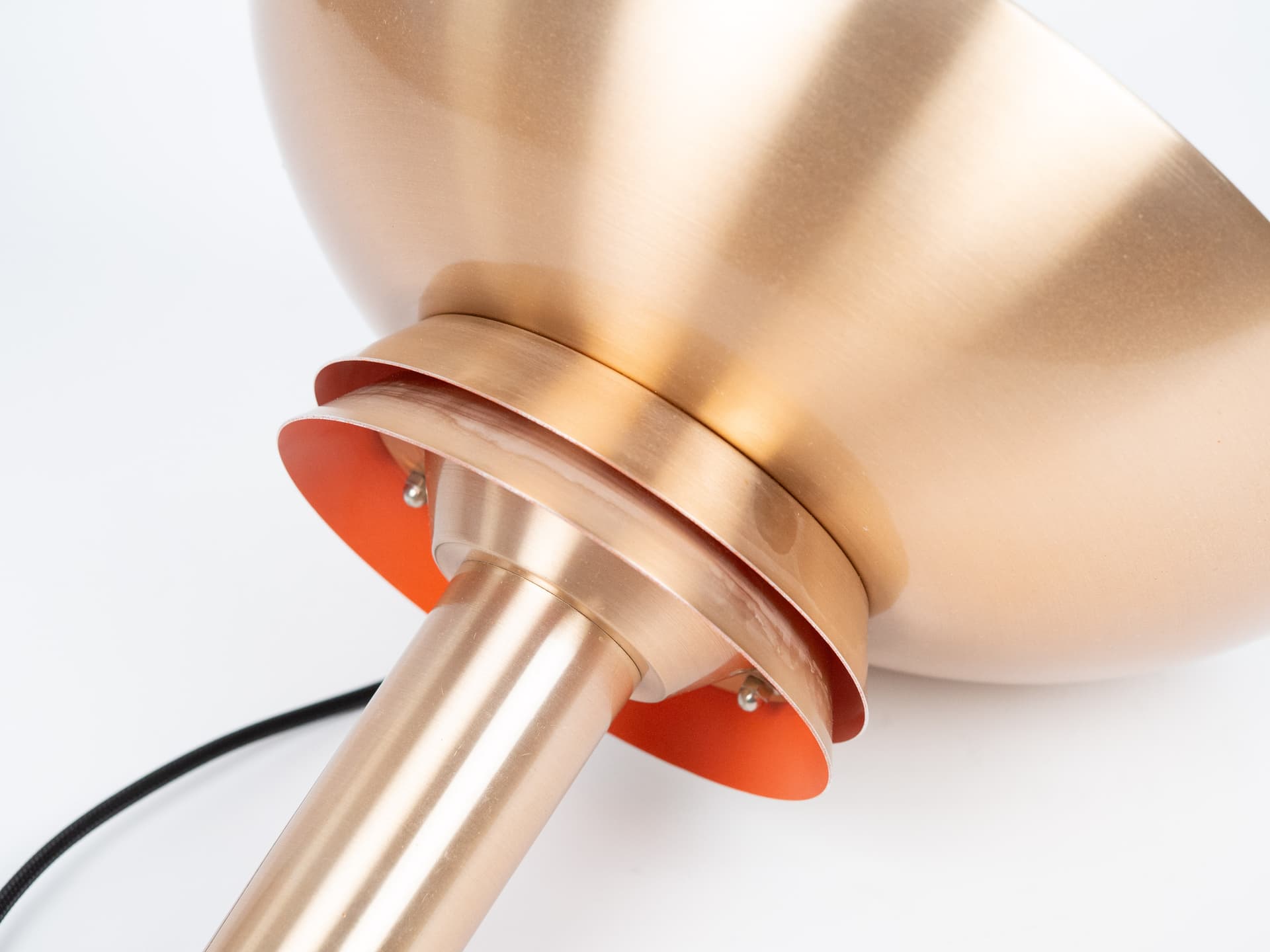 Pendant lamp, gold white, aluminum copper, by B. Nordsted, Denmark, 1970s. - 332533