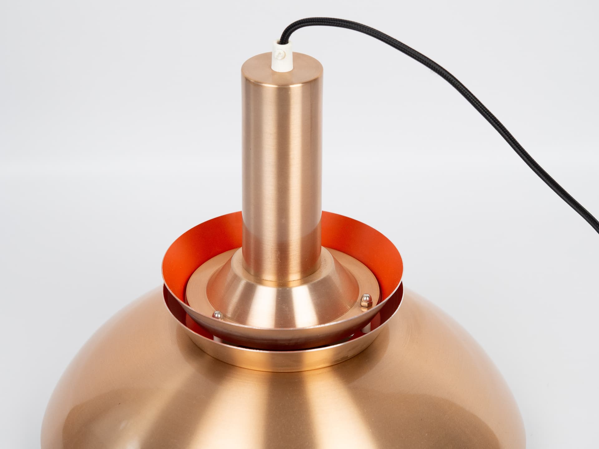 Pendant lamp, gold white, aluminum copper, by B. Nordsted, Denmark, 1970s. - 332529