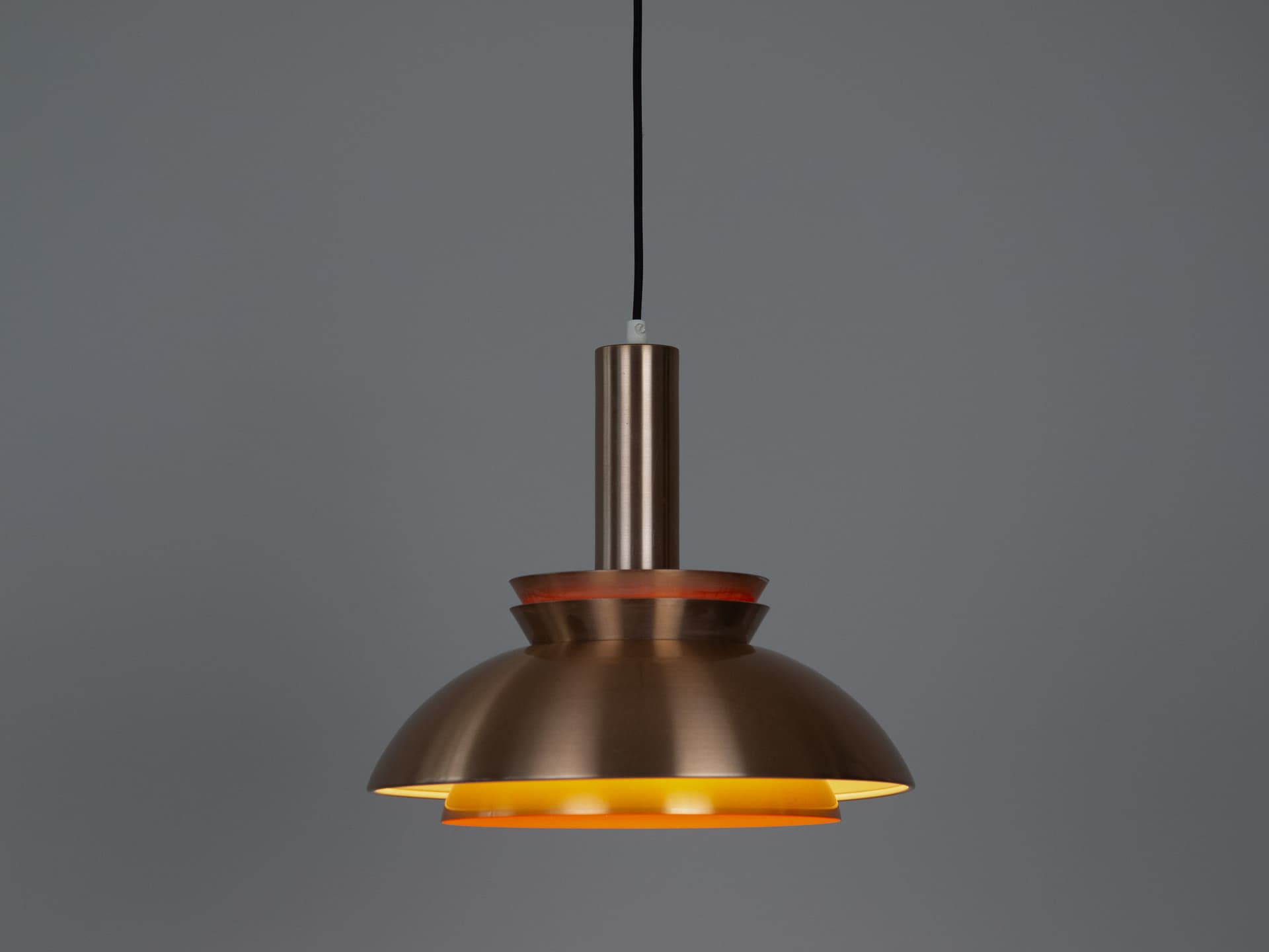 Pendant lamp, gold white, aluminum copper, by B. Nordsted, Denmark, 1970s. - 332528