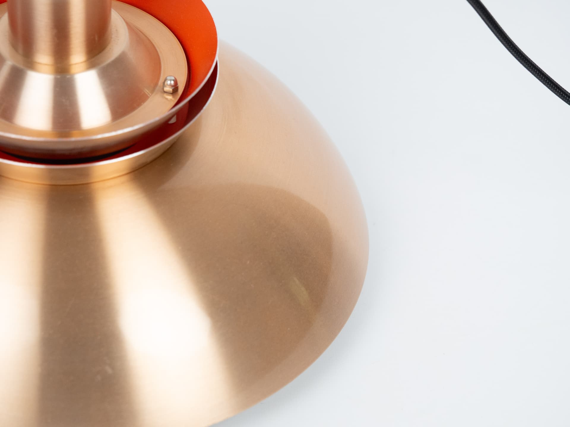 Pendant lamp, gold white, aluminum copper, by B. Nordsted, Denmark, 1970s. - 332532