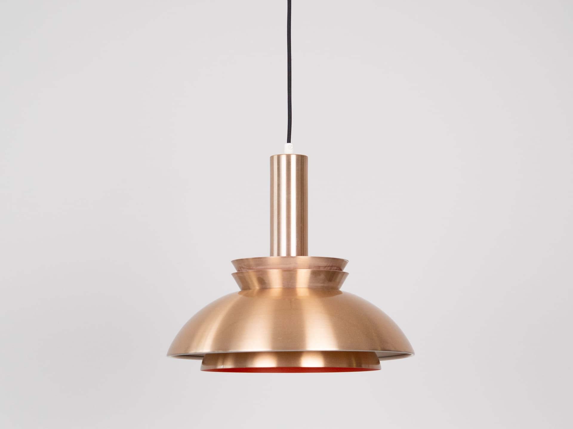 Pendant lamp, gold white, aluminum copper, by B. Nordsted, Denmark, 1970s. - 332525