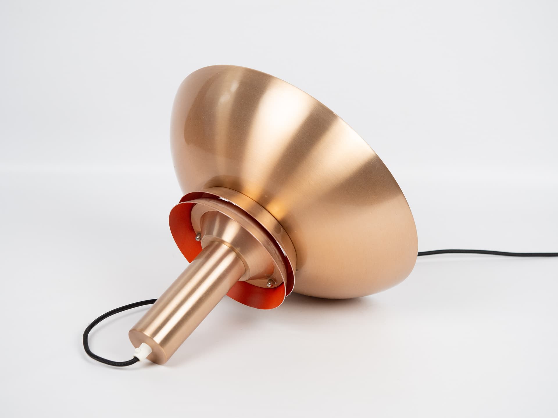 Pendant lamp, gold white, aluminum copper, by B. Nordsted, Denmark, 1970s. - 332530