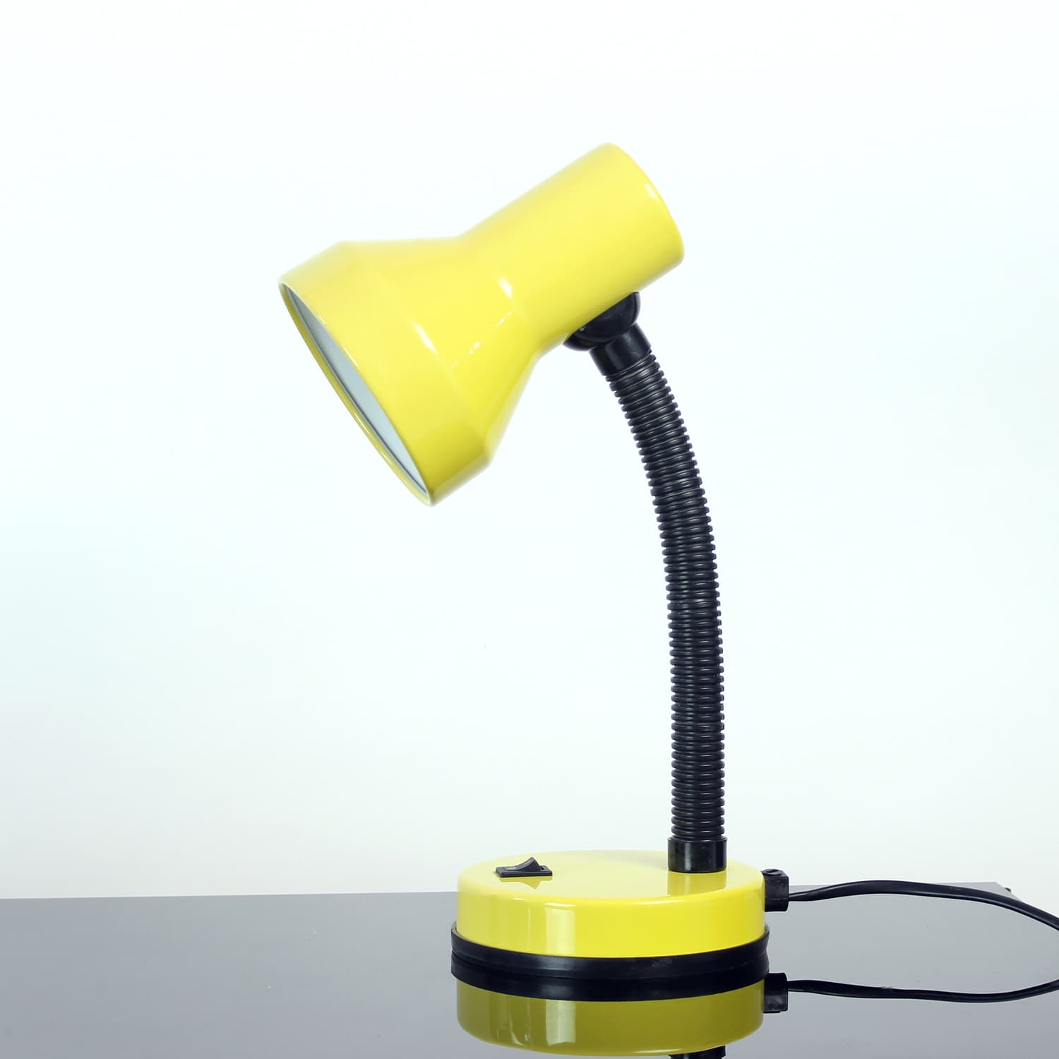 Lampka biurkowa Baby 2, żółty metal, czarny plastik, Rendi, Czechosłowacja, lata 80. - 332564