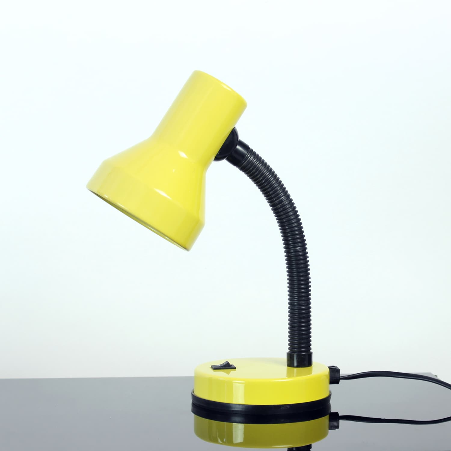 Lampka biurkowa Baby 2, żółty metal, czarny plastik, Rendi, Czechosłowacja, lata 80. - 332566