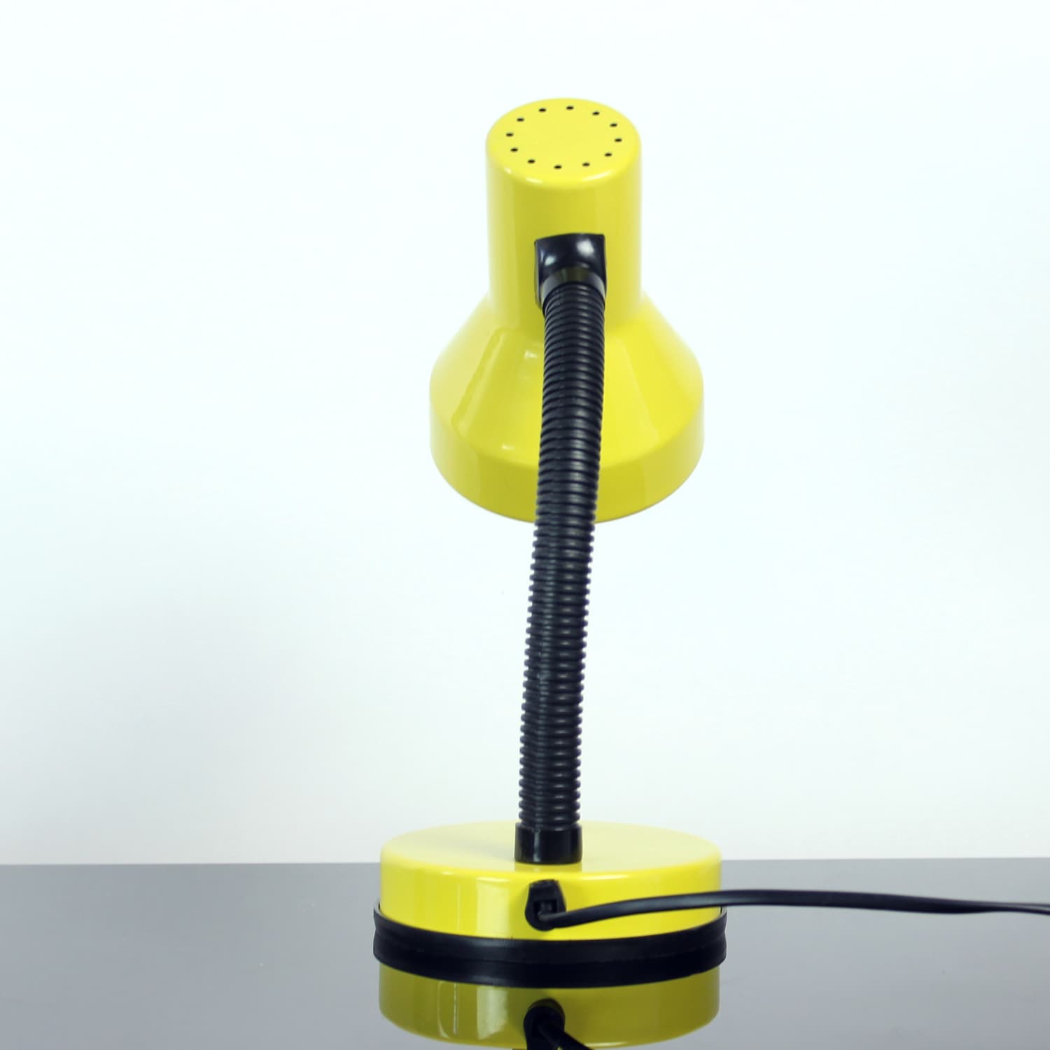Lampka biurkowa Baby 2, żółty metal, czarny plastik, Rendi, Czechosłowacja, lata 80. - 332572
