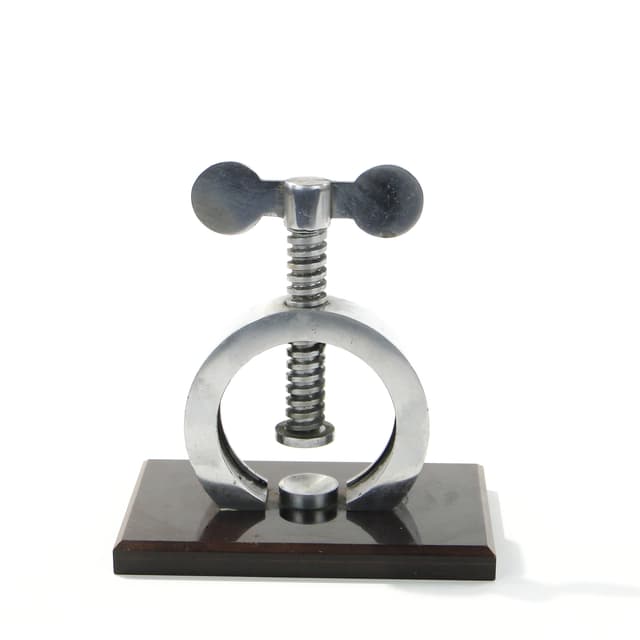 Industrial Nutcracker, silver metal, black wood, Western Europe, 1960s - DIMENSION