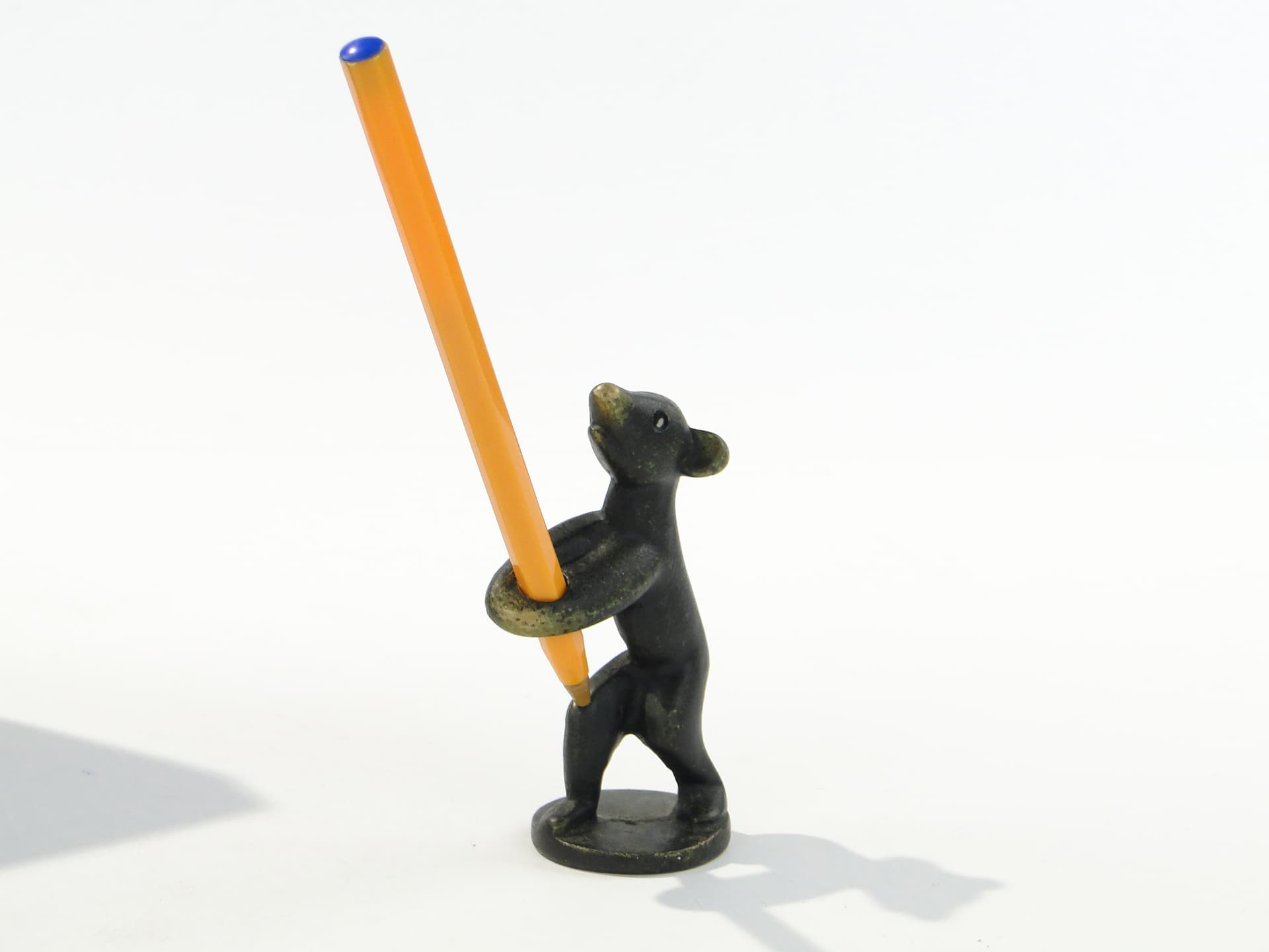 Pen holder Bear, black brass, Austria, 1950s - 332764