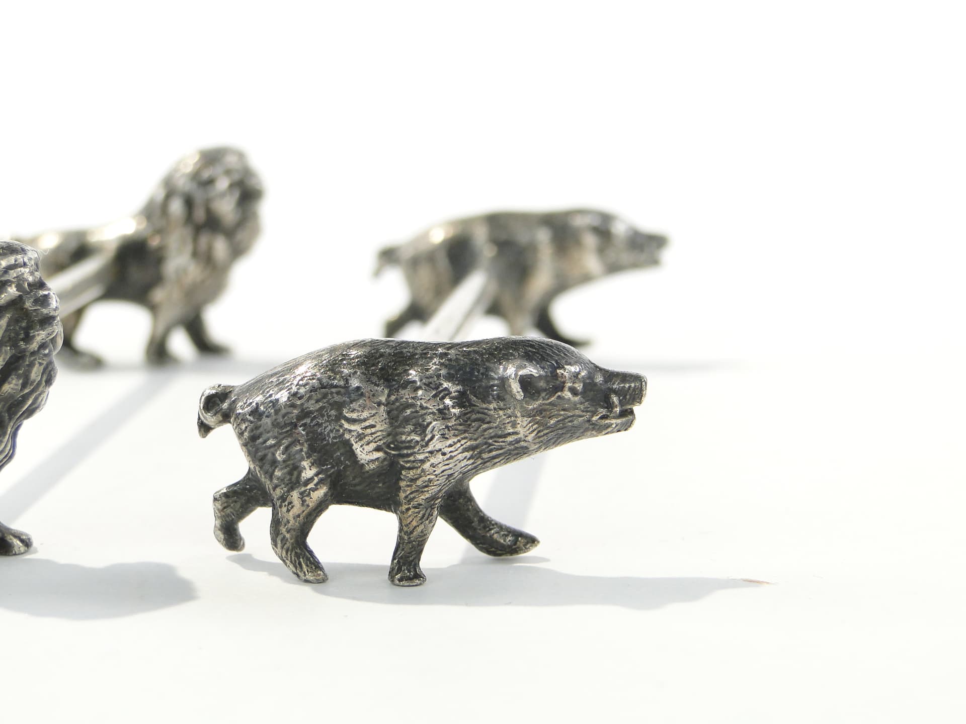 Set of Figural Knife Rests, silver, brass, WMF, Germany, 1890s - 332782