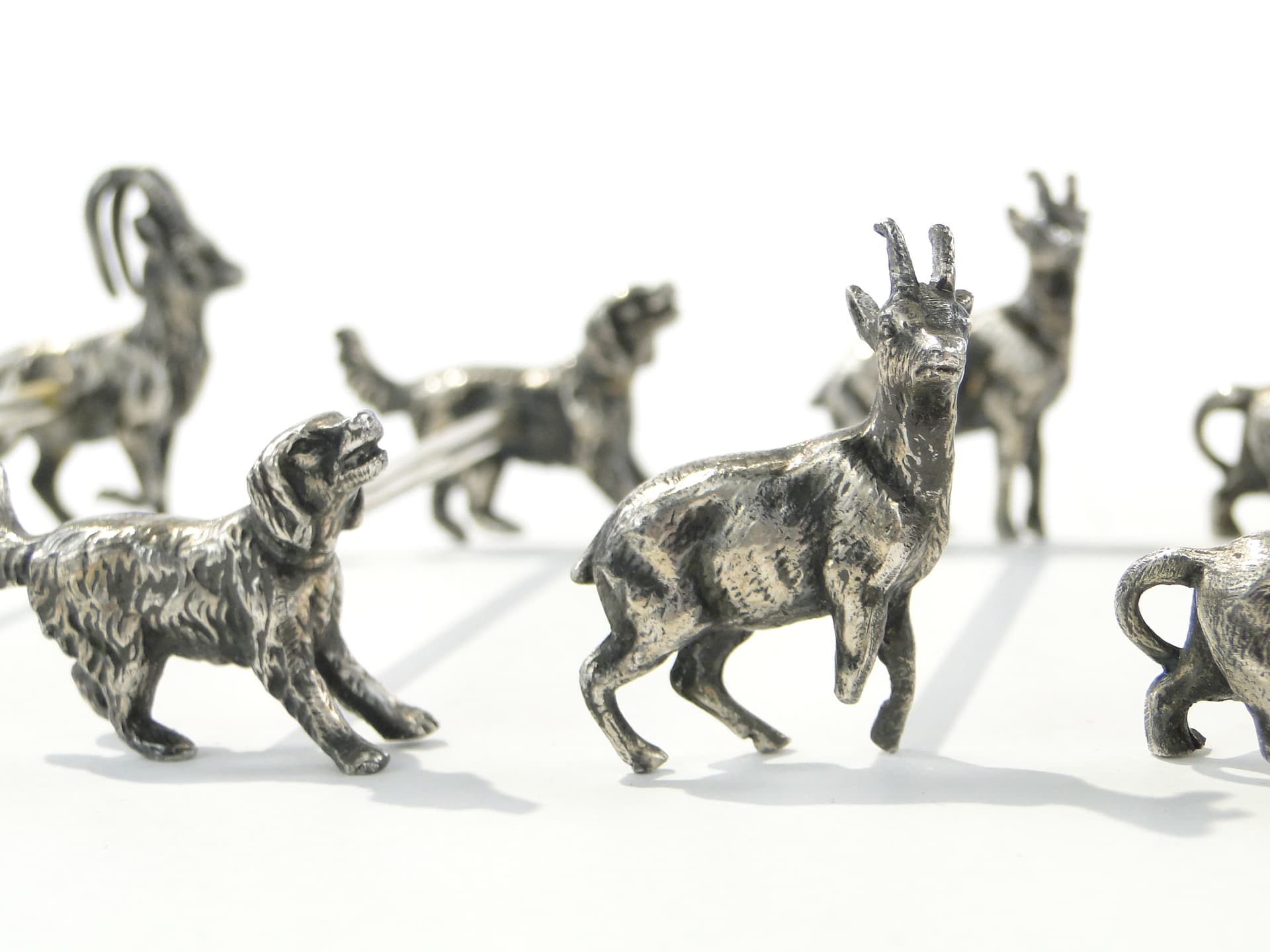 Set of Figural Knife Rests, silver, brass, WMF, Germany, 1890s - 332788