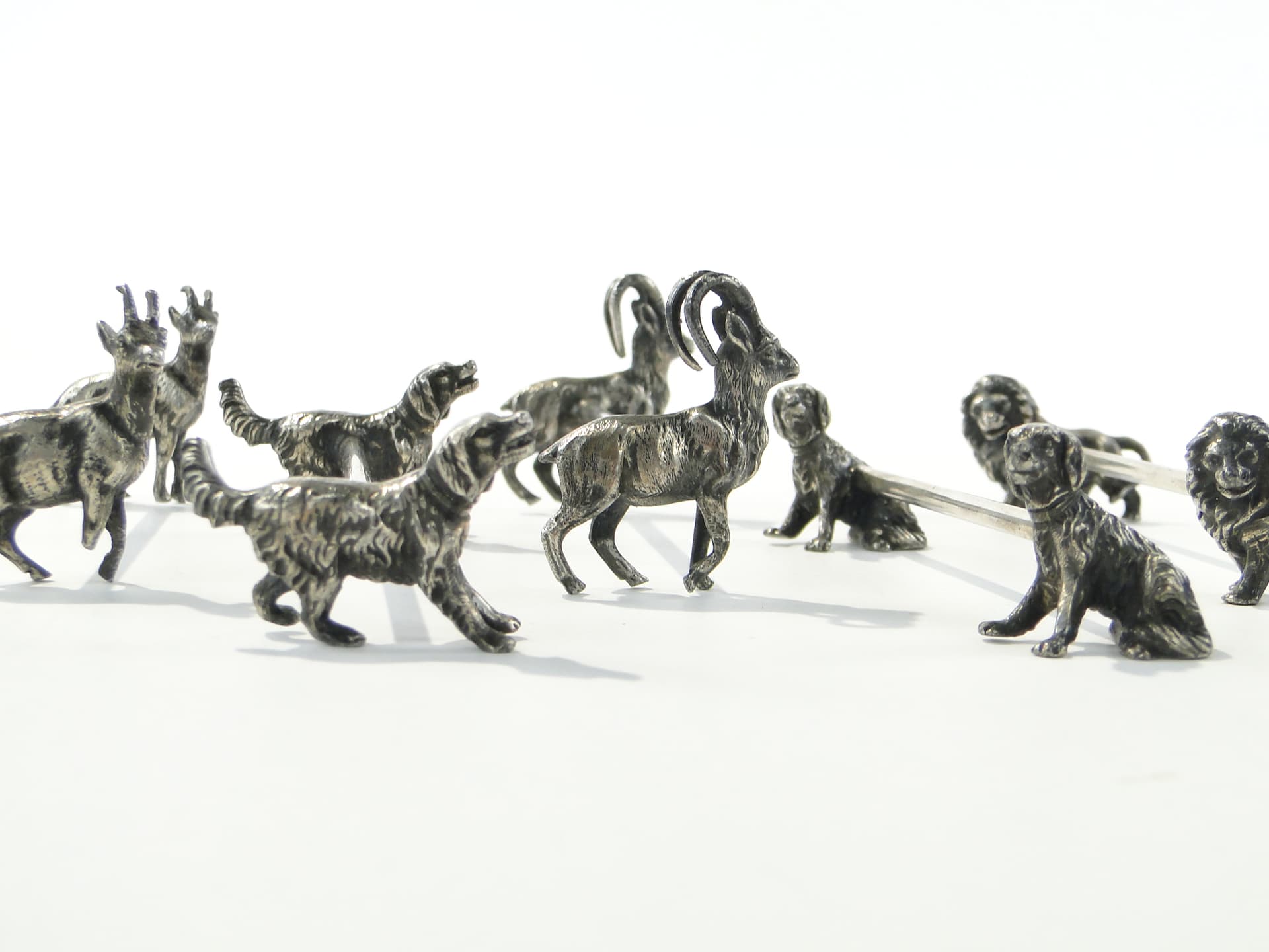 Set of Figural Knife Rests, silver, brass, WMF, Germany, 1890s - 332781